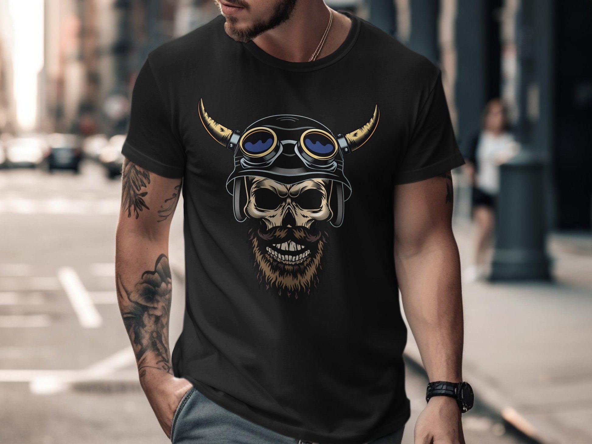 Viking T-Shirt - Viking Skull T-Shirt - Norse Mythology Tee - Nordic Warrior Art Shirt - Gothic