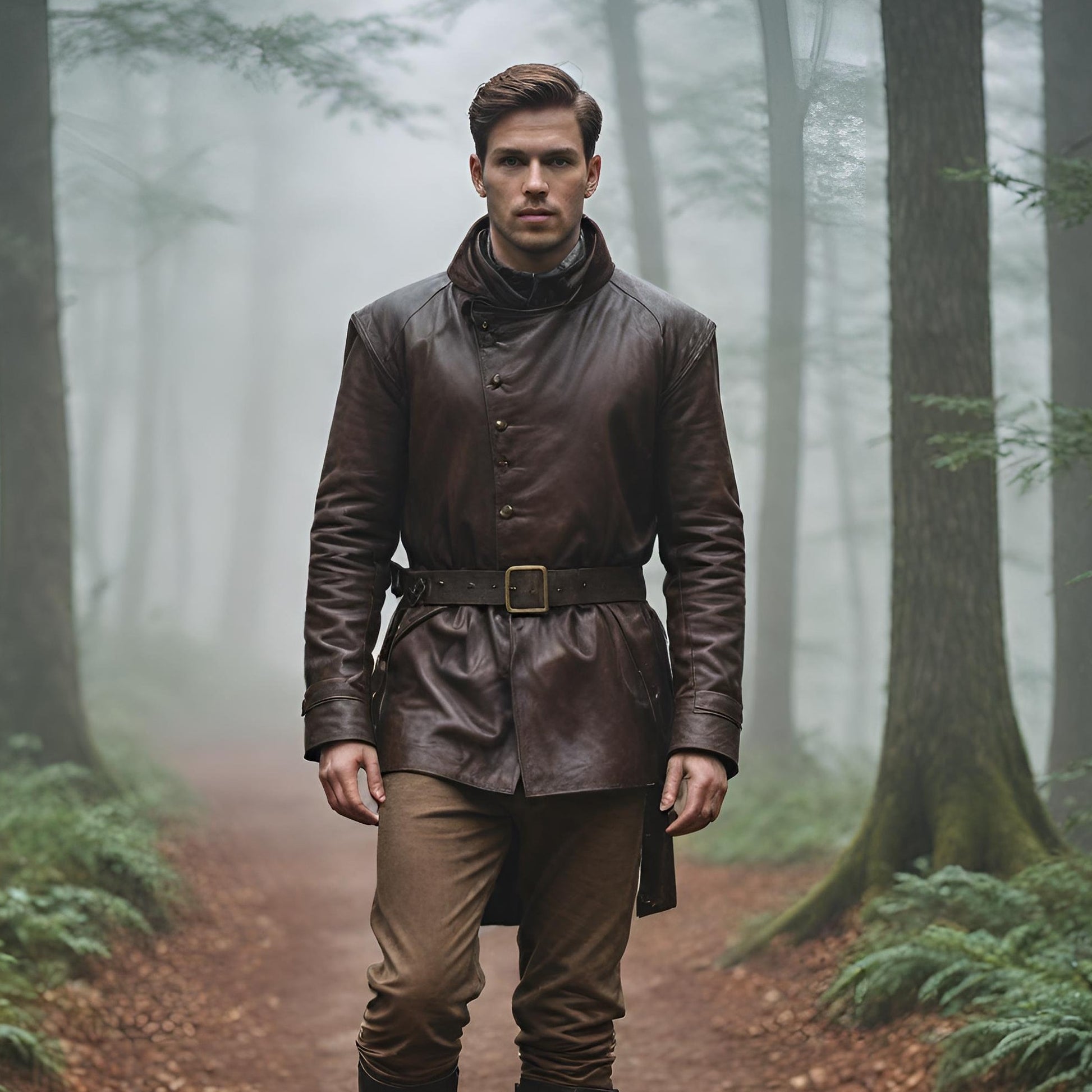 Viking Jacket - Handmade Viking Leather Jacket for Men Norse Warrior Fur Collar Coat, Medieval