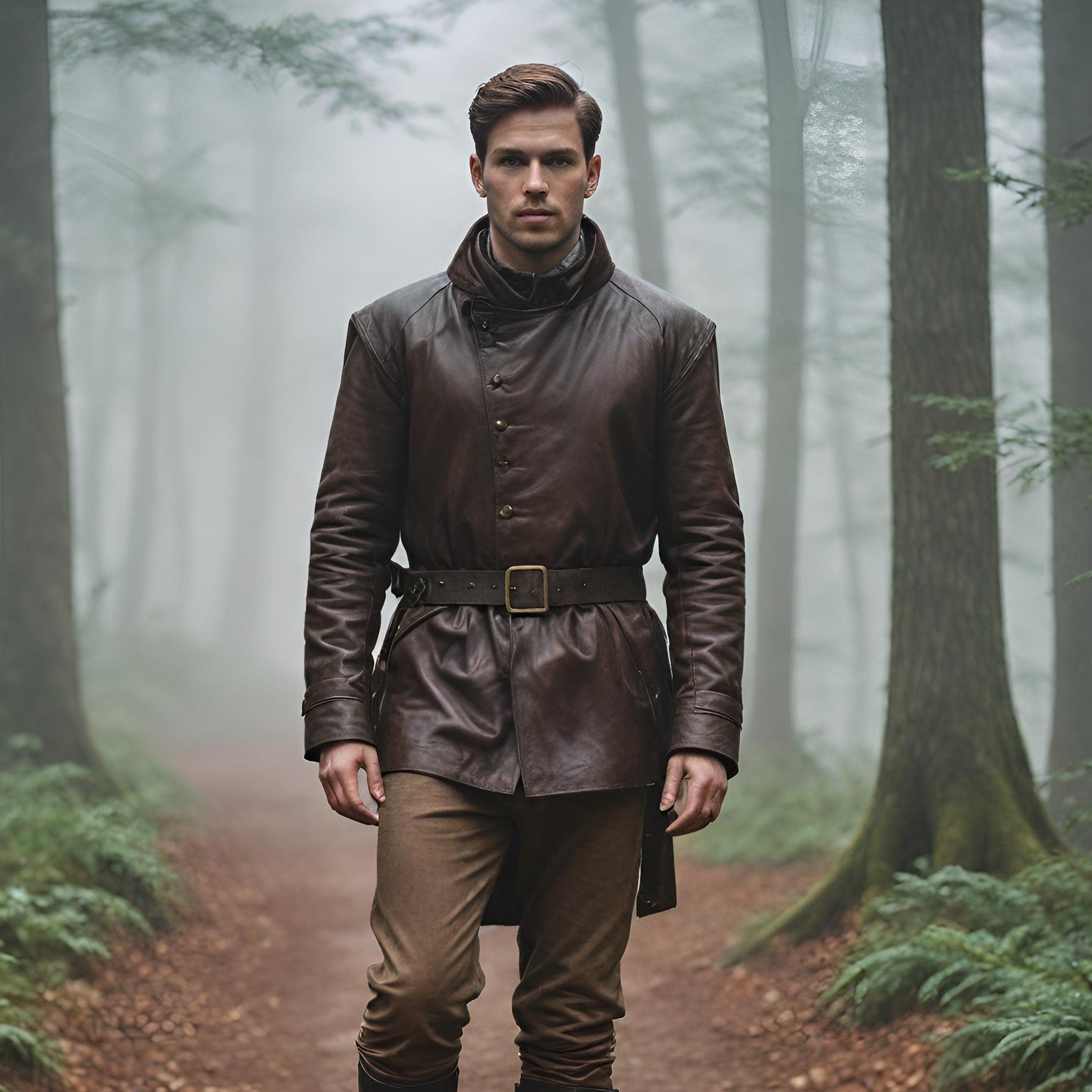Viking Jacket - Handmade Viking Leather Jacket for Men Norse Warrior Fur Collar Coat, Medieval