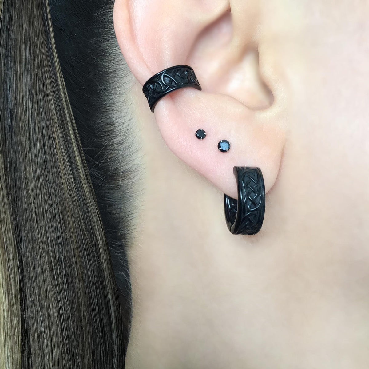 Viking Jewelry Accessory - Celtic braid hoop earrings, 8mm and 11 mm hoops, Viking earrings
