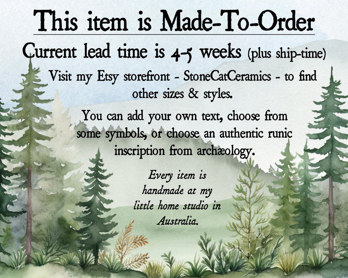 Viking Mug - Handmade Viking mug with runic inscriptions about the Norse gods, Norwegian style