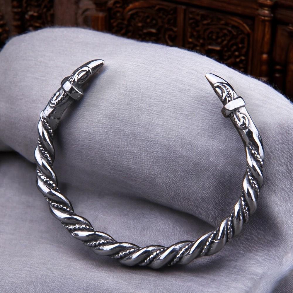 Viking Bracelet - Viking Celtic Knot Cuff Bracelet, Nordic Triskele Stainless Steel Bangle for Men