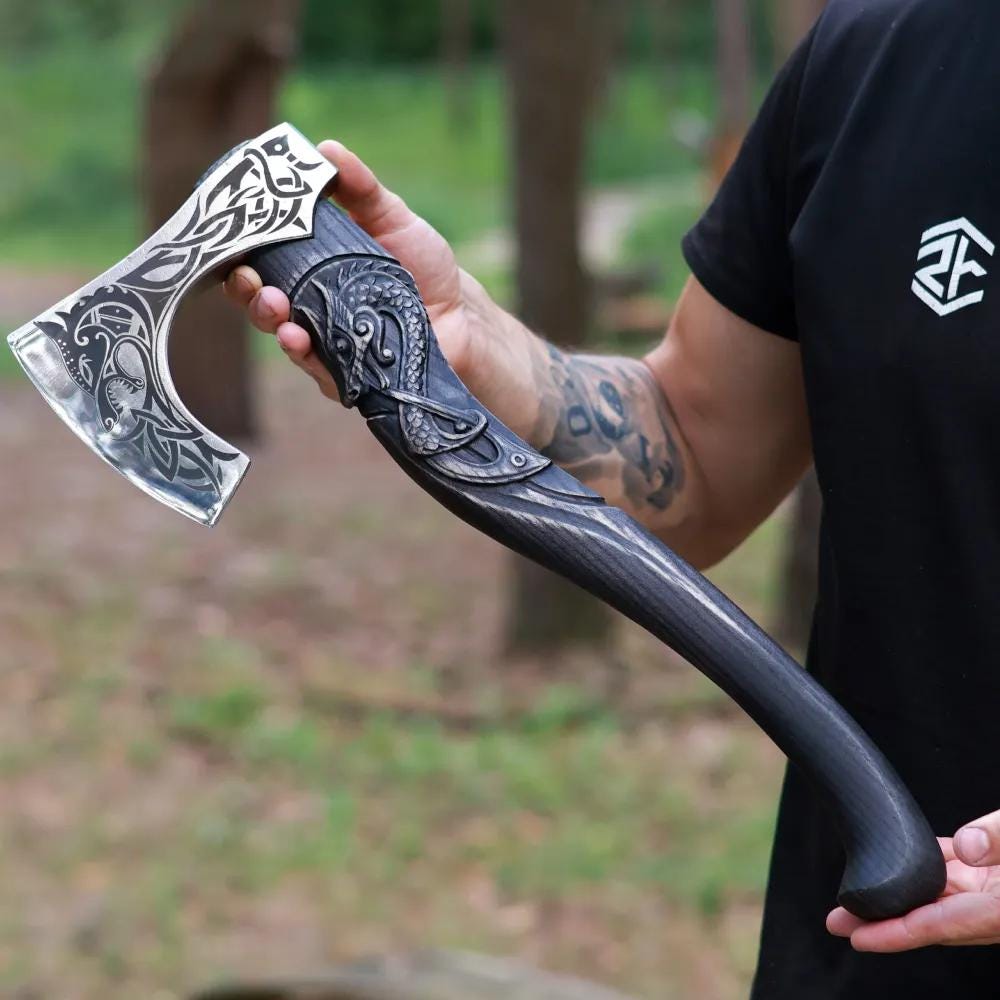 Viking Weapon Replica - Handmade Viking Axe, Norse Battle Axe, Viking Gift for Men, Medieval Decor
