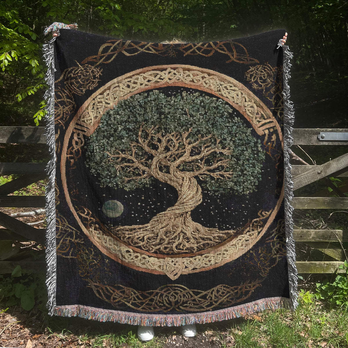 Viking Yggdrasil Tree of Life Rug - Viking Sword Rug, Norse Mythology Area Rug, Celtic Knot Decor