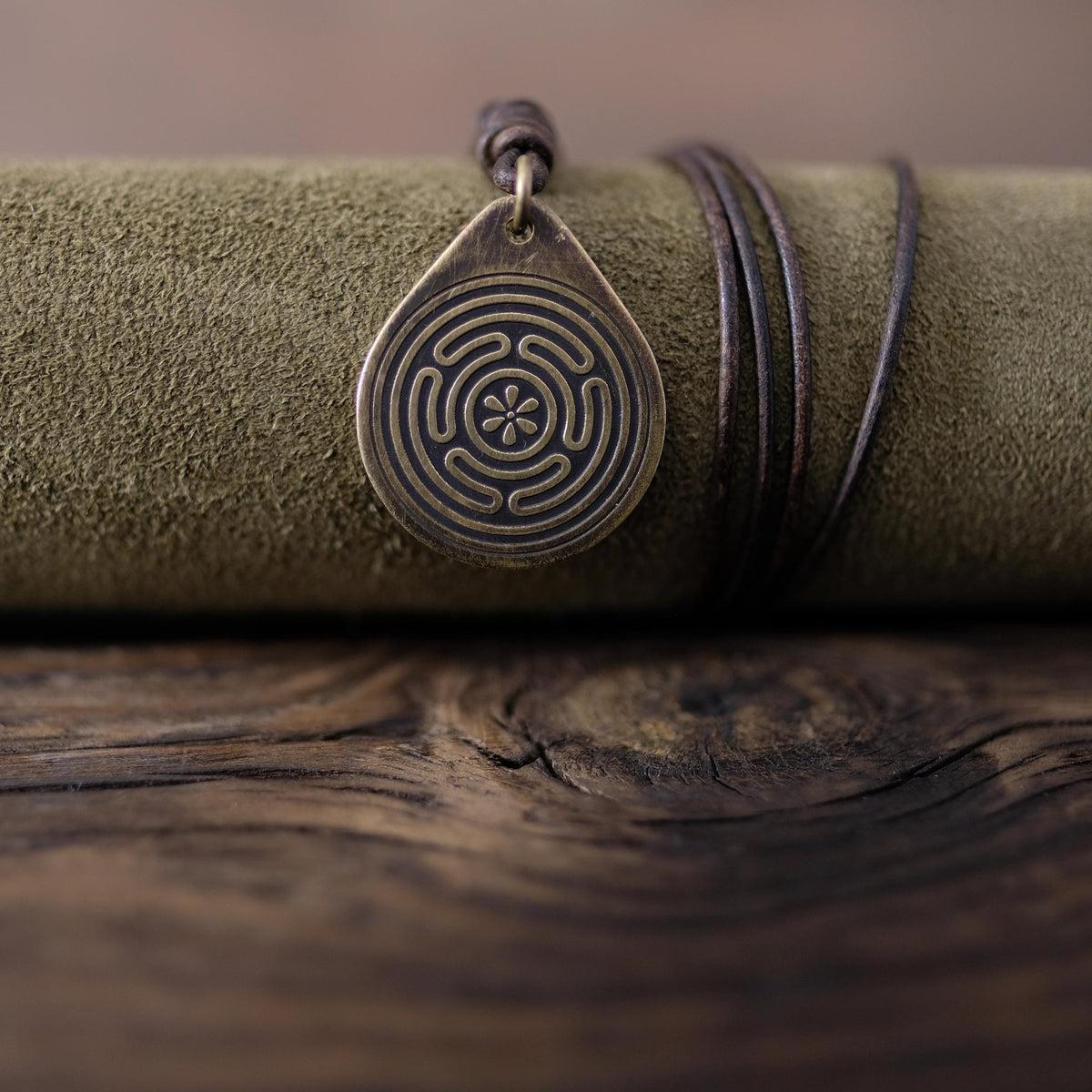 Viking Vegvisir Compass Necklace - Brass Vegvisir Pendant - Norse Viking Compass Necklace