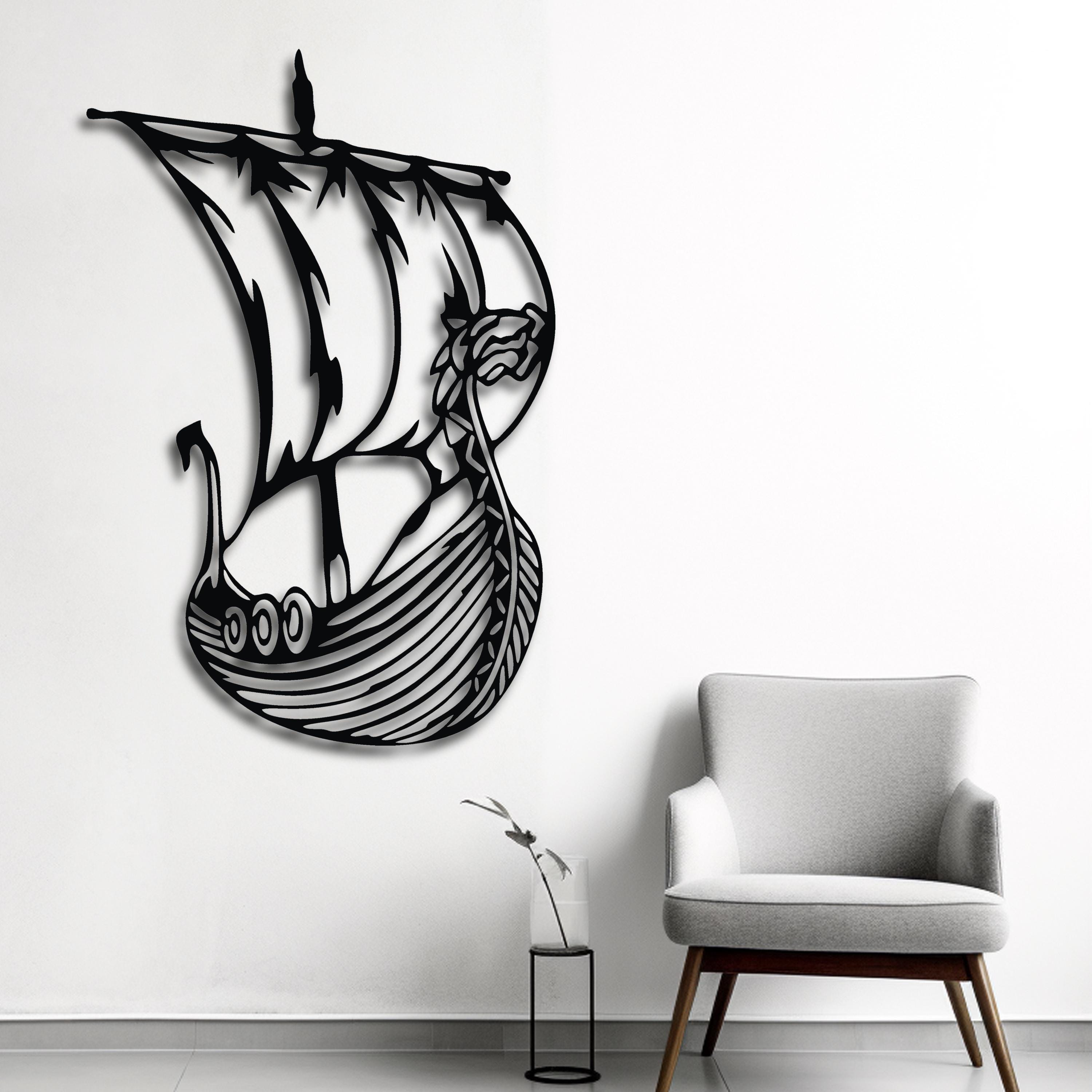 Viking Blanket - Viking Ship Wall Art, Nordic Ship Wall Art, Viking Ship Wall Decor, Viking Ship