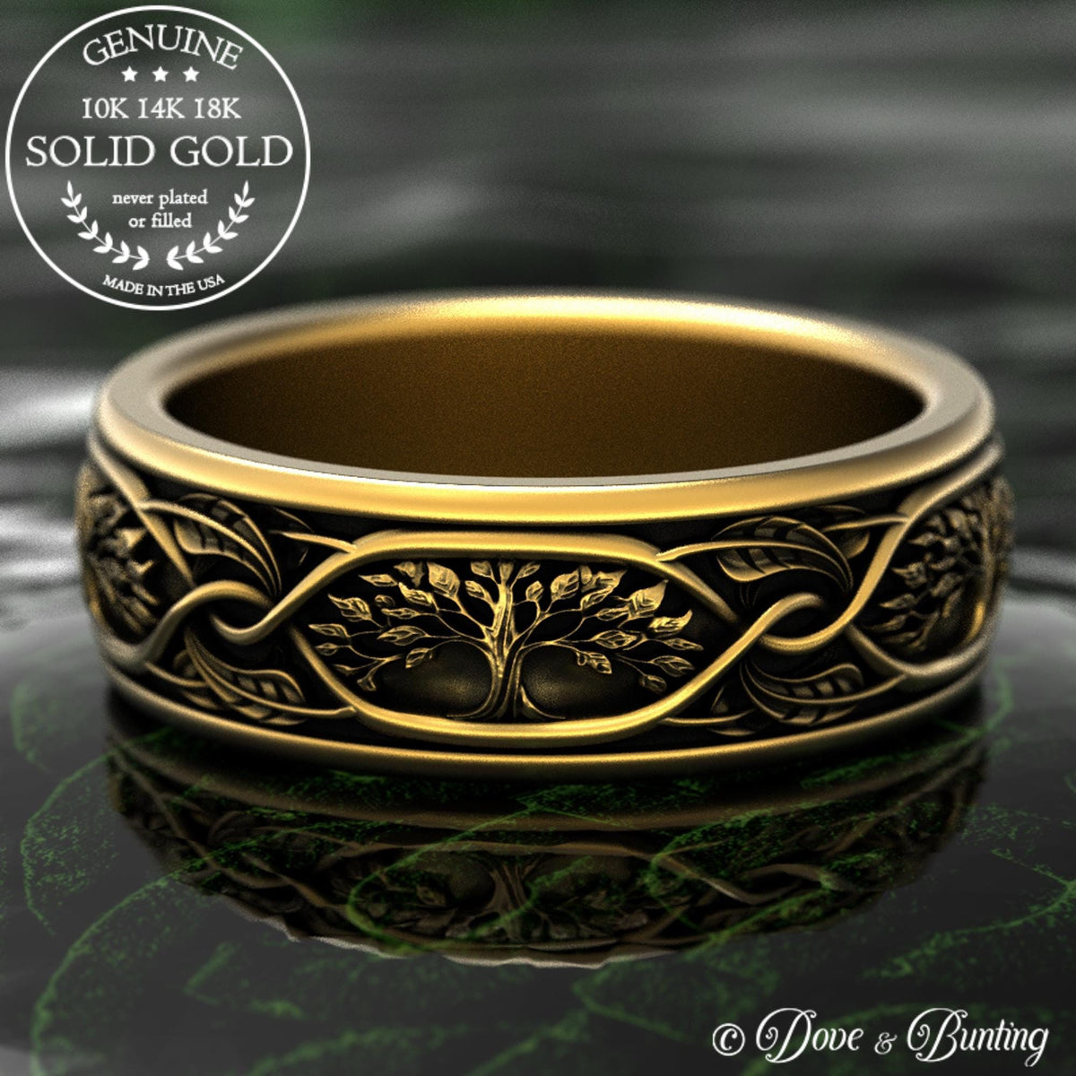 Viking Ring - Handcrafted Norse Gold Ring with Ornament, Ancient Norse Jewelry Reconstruction