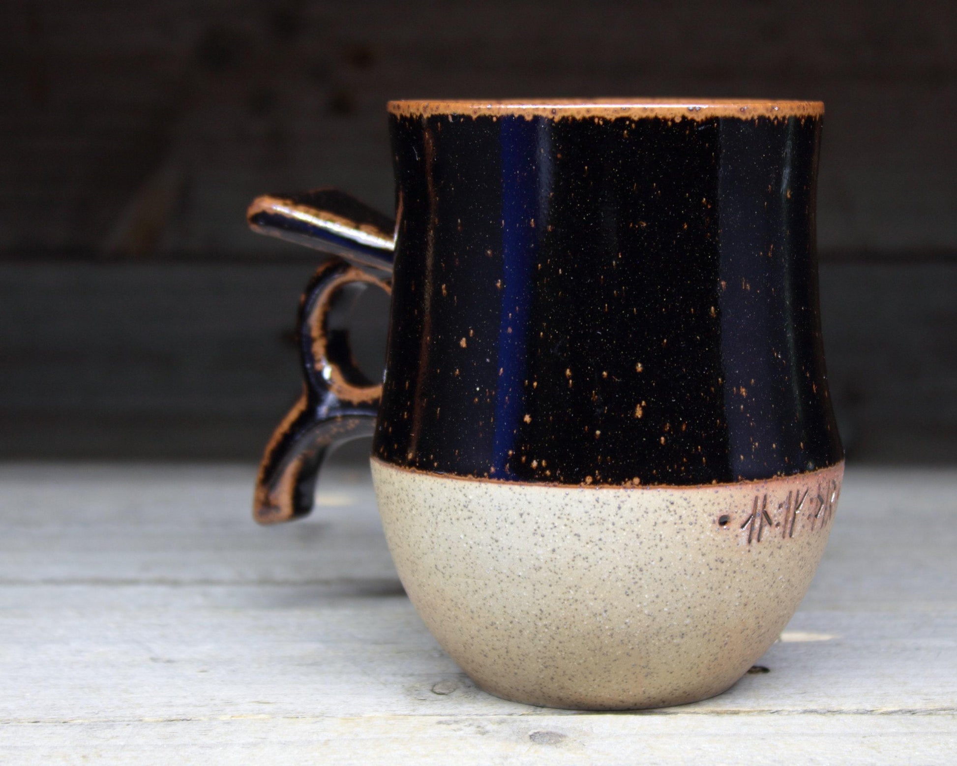 Viking Rune Mug - Large Viking Mug + 'I love you', 'Beloved kiss me' or the Viking Love Poem in