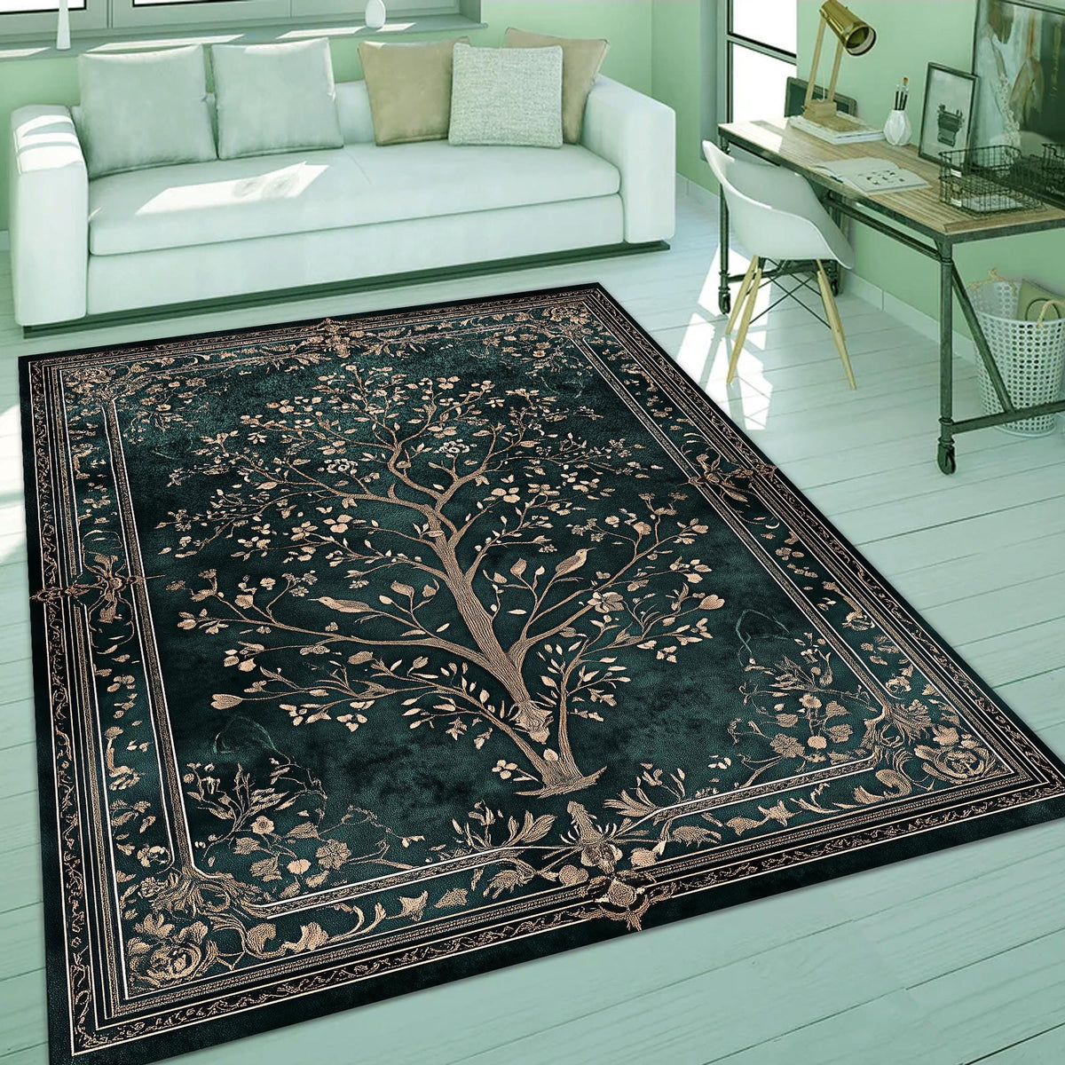 Viking Rug - Viking Art Rug: Norse Pagan Shield, 3D Print Floor Decor