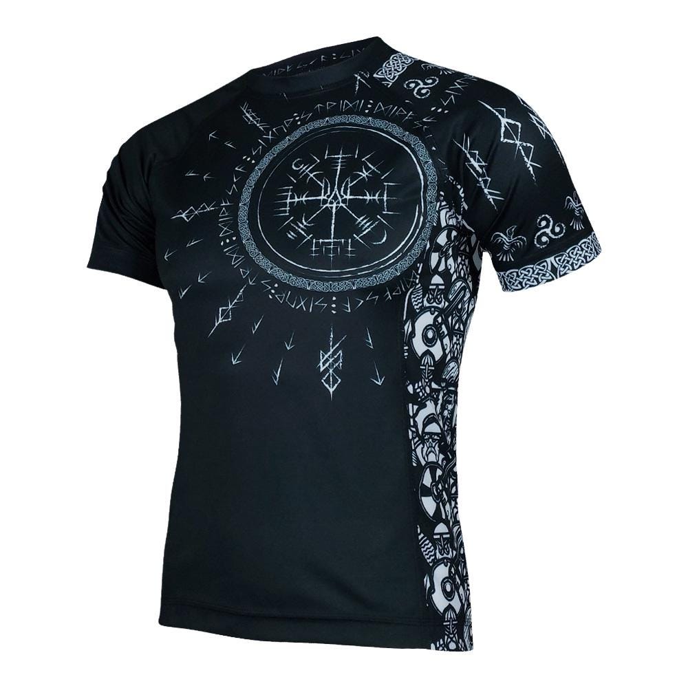 Viking Vegvisir Compass Hoodie - Runic Vegvisir Trident Hoodie - Norse Mythology, CoolMax Lined