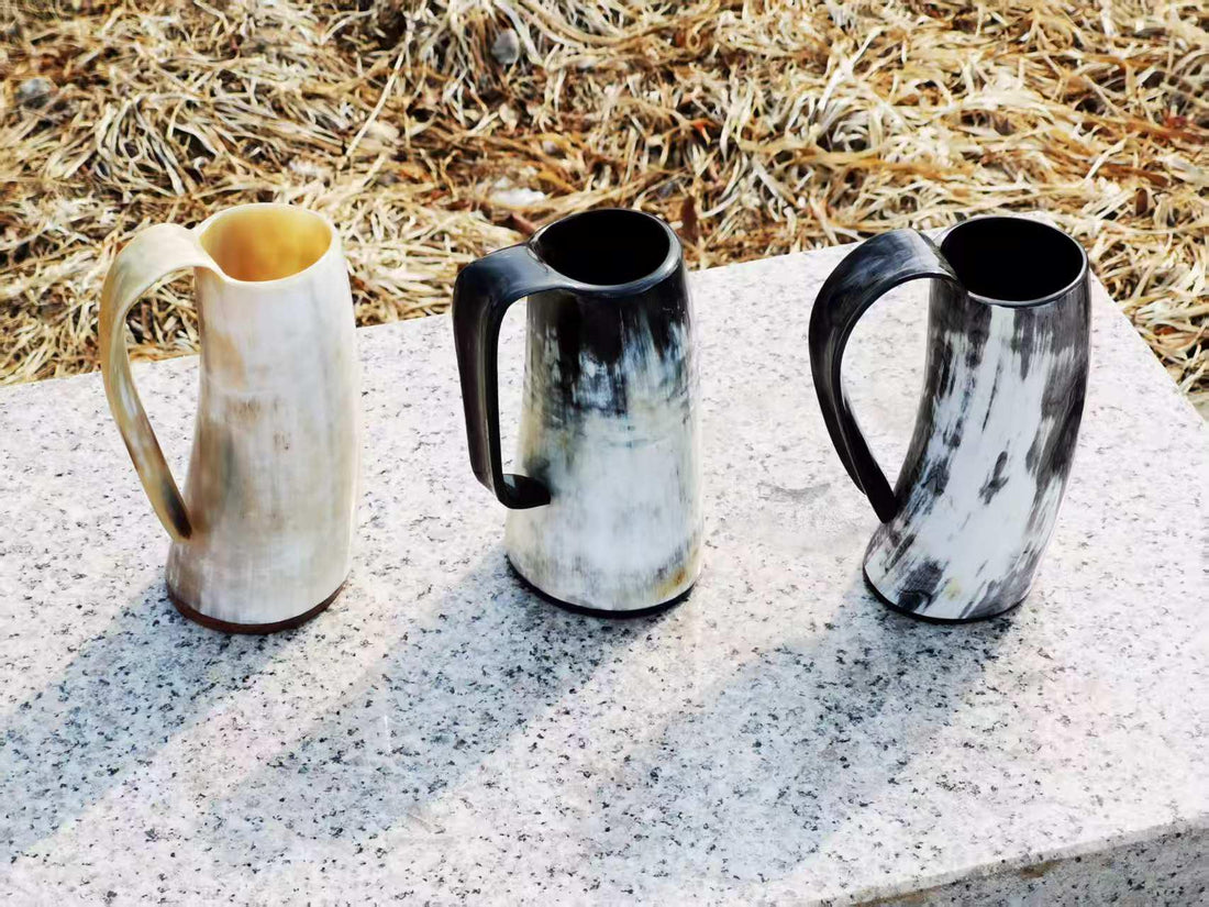 Viking Mug - Handcrafted Viking Horn Mug - Authentic, Durable, and Rustic Drinkware