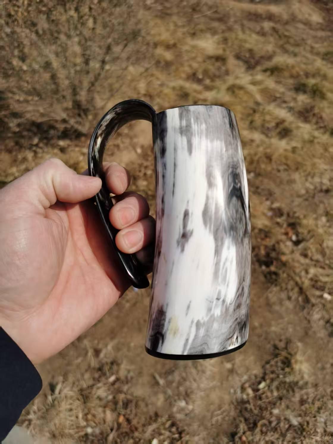 Viking Mug - Handcrafted Viking Horn Mug - Authentic, Durable, and Rustic Drinkware