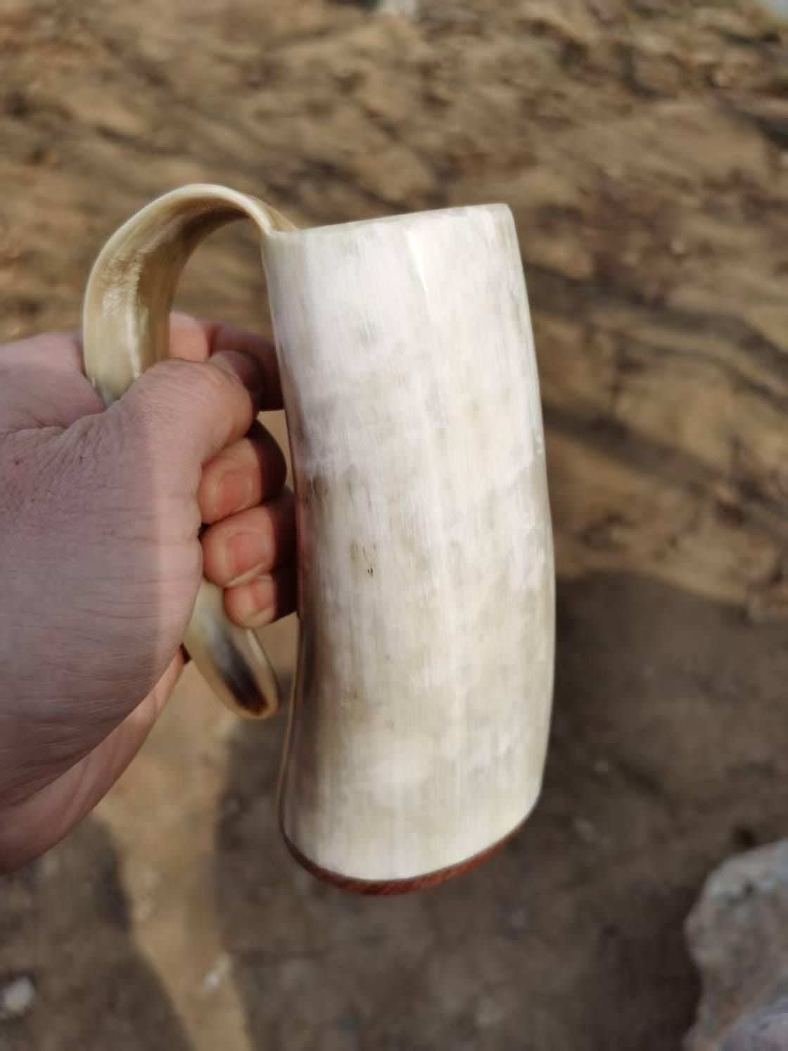 Viking Mug - Handcrafted Viking Horn Mug - Authentic, Durable, and Rustic Drinkware
