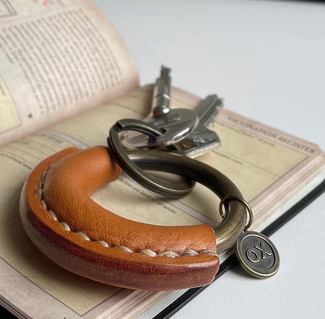 Viking Leather Accessory - Key fob "Head of Jormungandr". A personalized gift for Vikings.