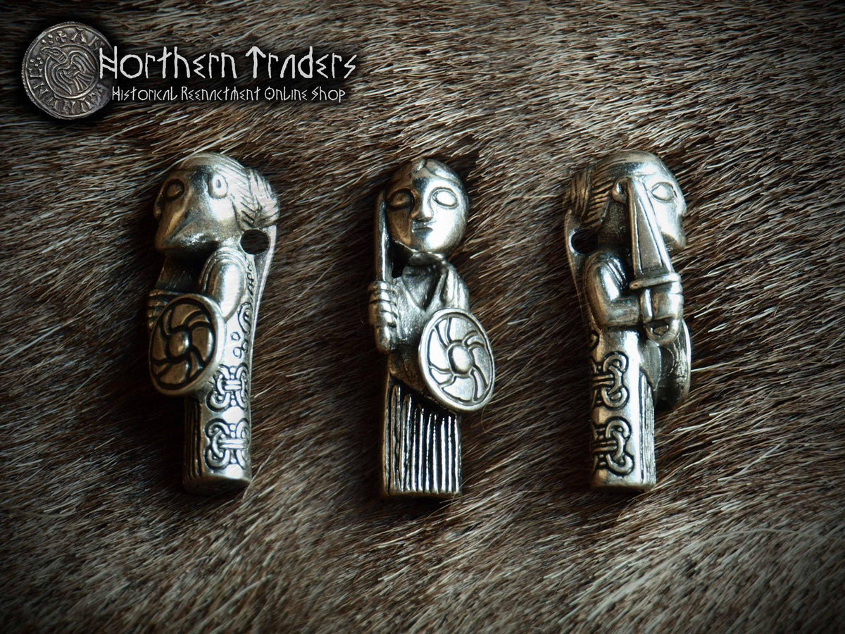 Viking Raven Necklace - Raven Head Viking Chain: Bronze Norse Necklace Replica