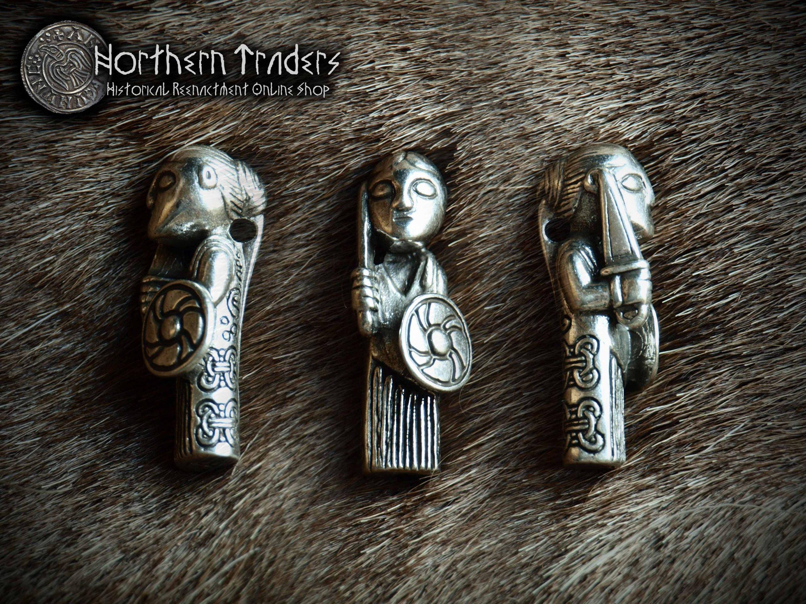 Viking Raven Necklace - Raven Head Viking Chain: Bronze Norse Necklace Replica