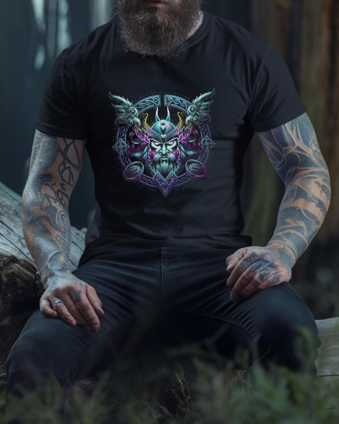 Viking T-Shirt - Viking Skull T-Shirt - Norse Mythology Tee - Nordic Warrior Art Shirt - Gothic