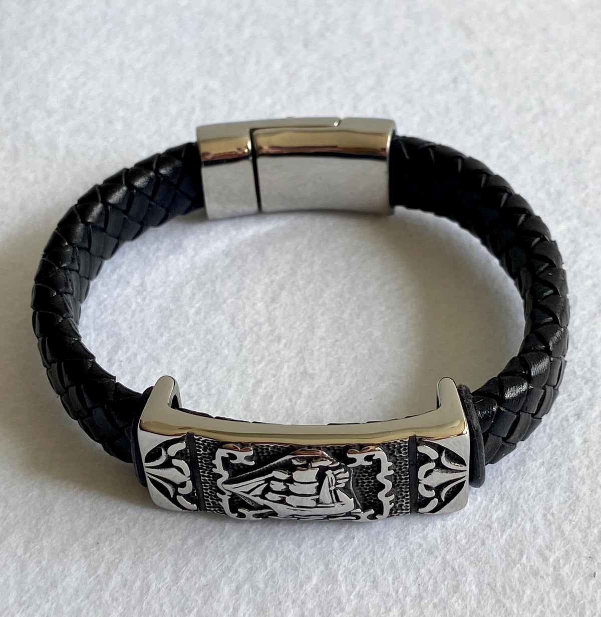 Viking Rune Bracelet - Nordic Viking Vintage Compass Leather Bracelet, Titanium Steel Viking Rune
