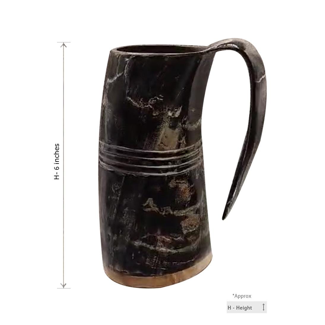 Viking Mug - Handcrafted Viking Horn Mug with Handle: Norse Mead Cup 500-700ml