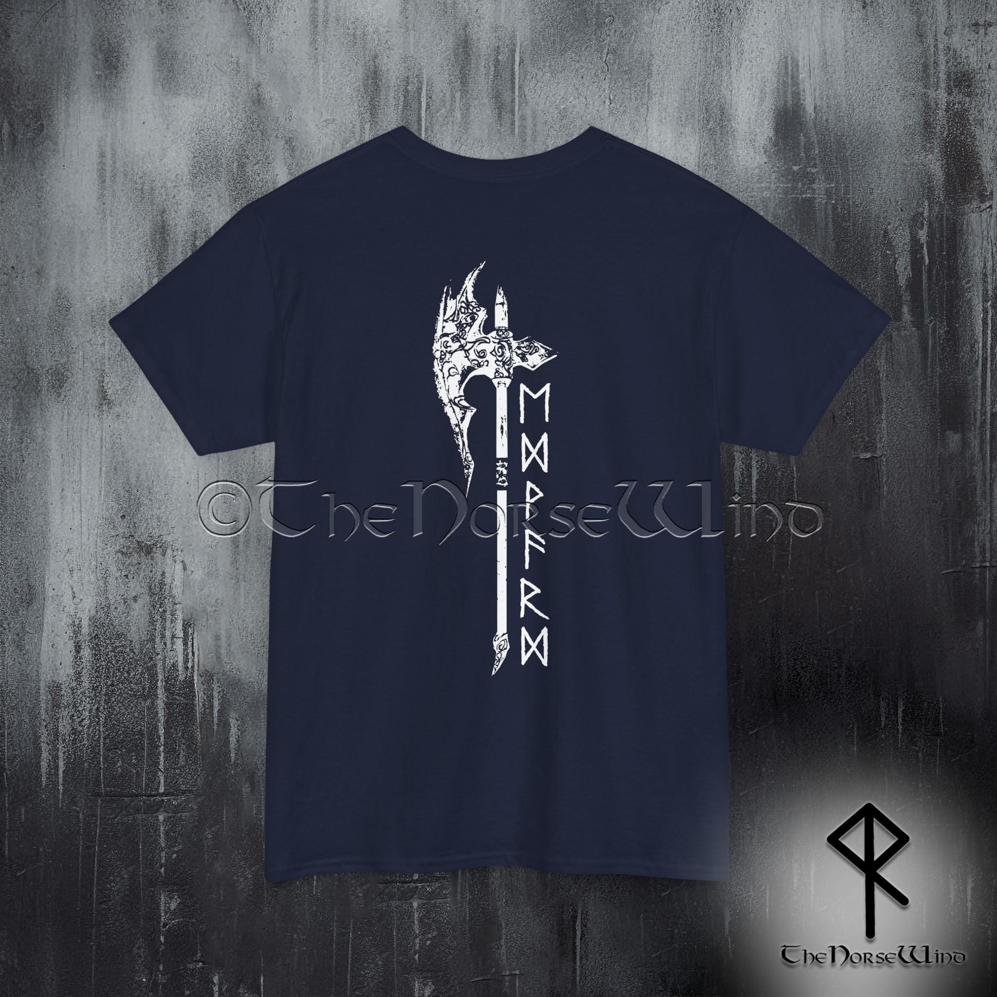 Viking Rune T-Shirt - Custom Viking Warriors T-Shirt Name in Runes, Personalized Futhark Runes