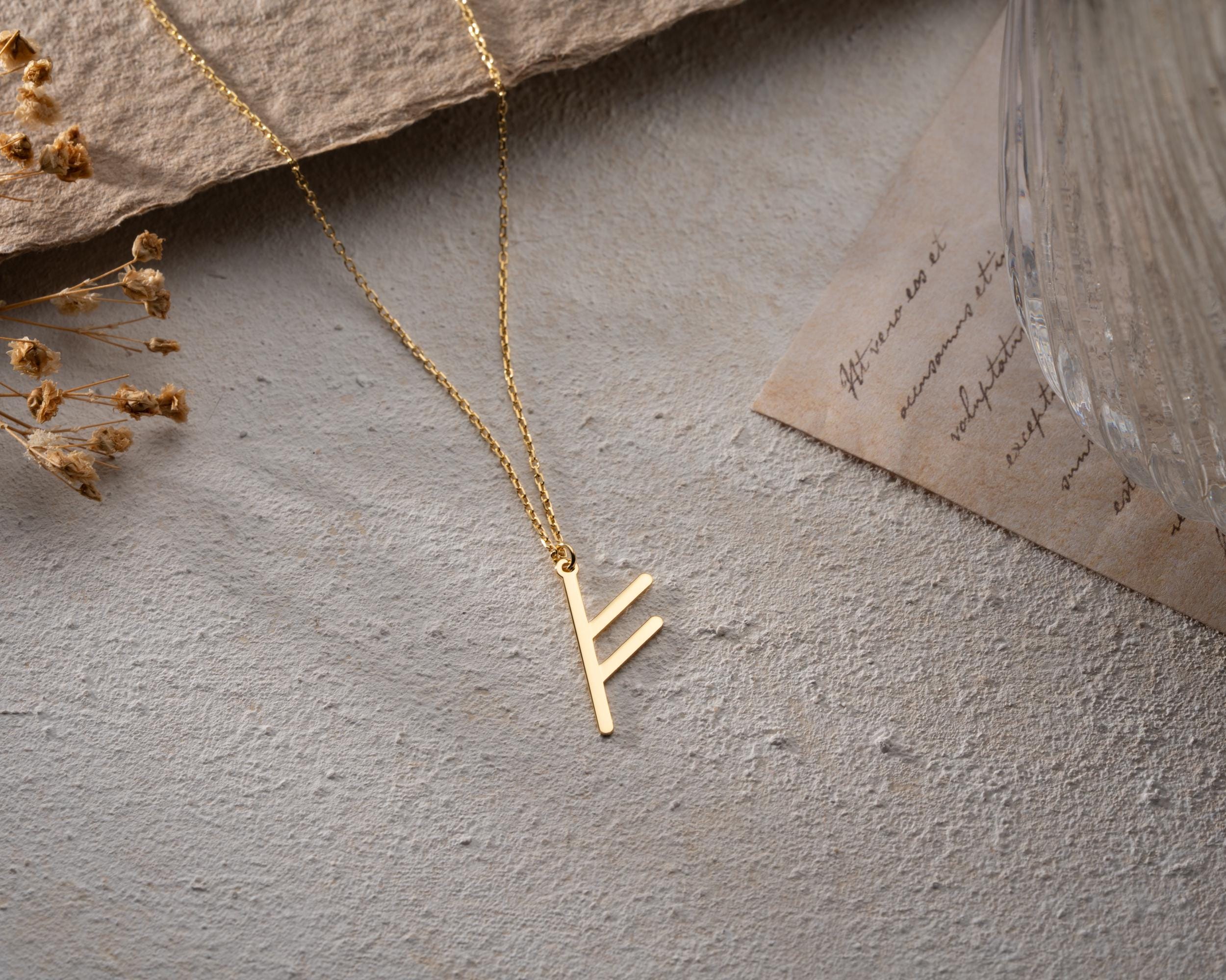 Viking Rune Necklace - Viking Runes Charm Necklace, Viking Letters Personalized, Viking Norse