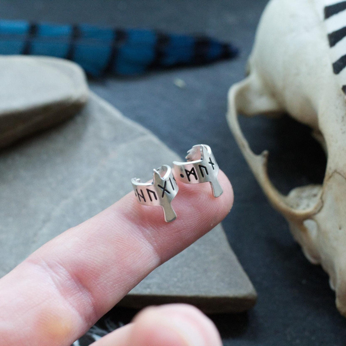 Viking Odin Jewelry Accessory - Ear Cuff Set - Huginn and Muninn - Odin's Ravens - Viking Jewelry
