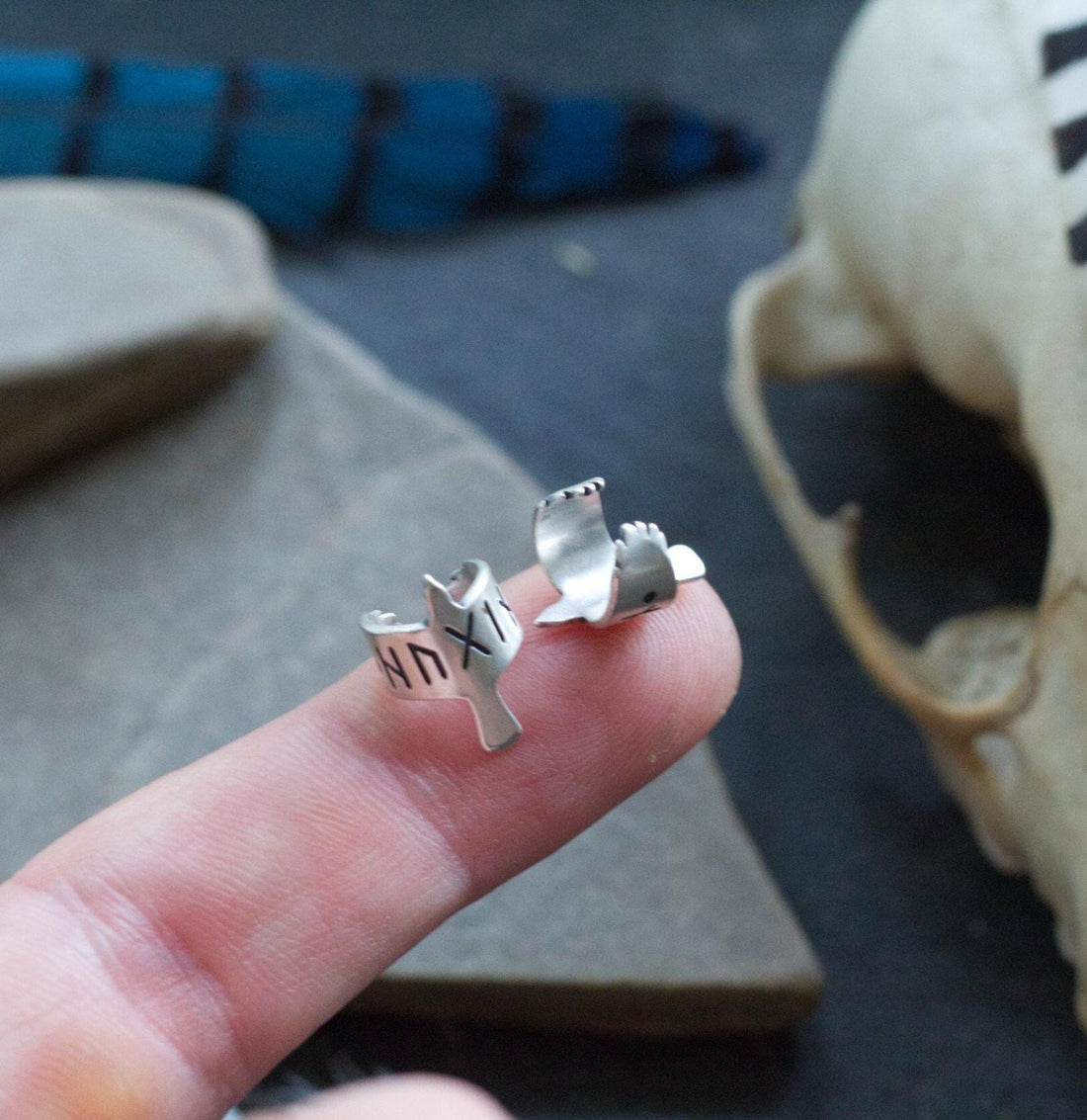Viking Odin Jewelry Accessory - Ear Cuff Set - Huginn and Muninn - Odin's Ravens - Viking Jewelry