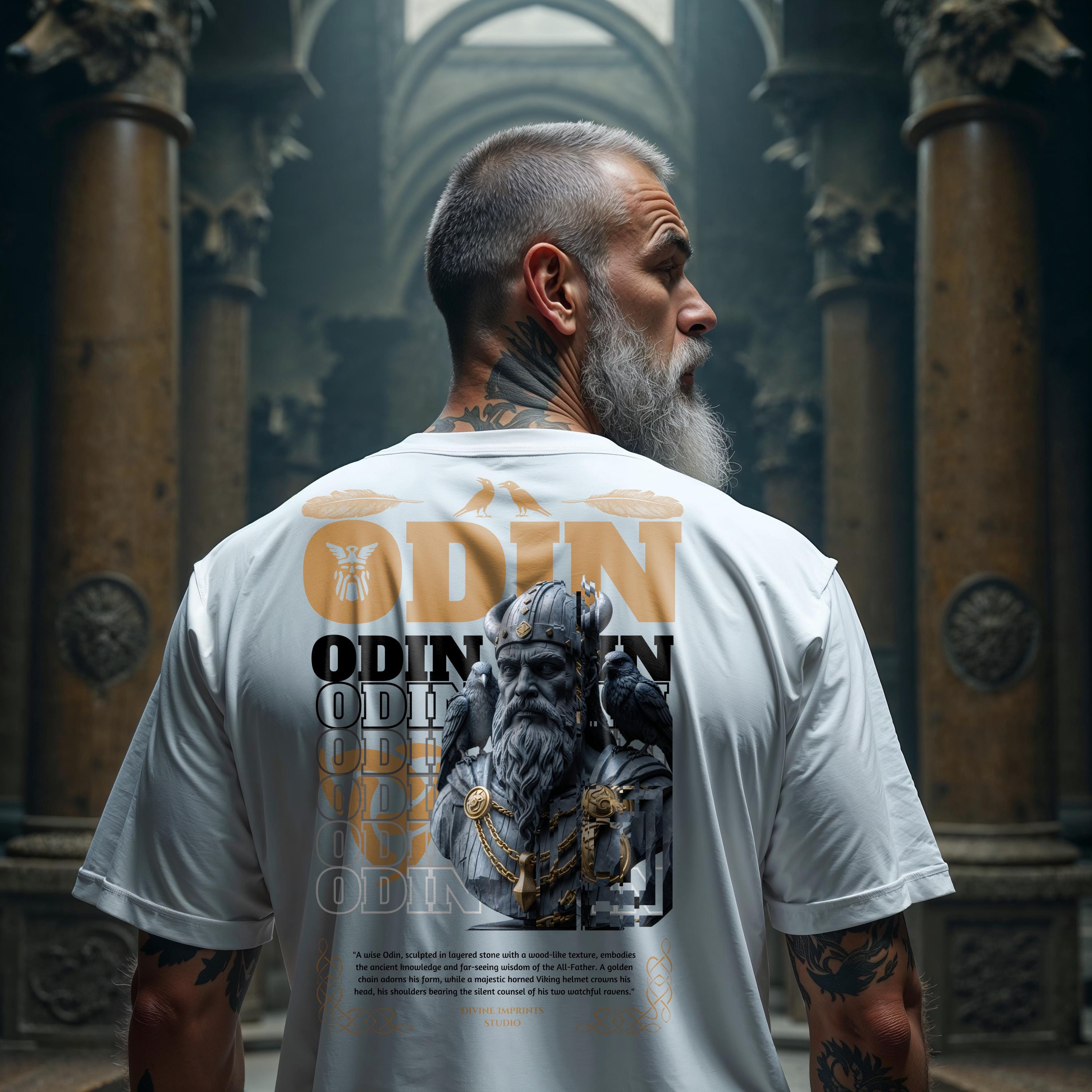 Viking Odin T-Shirt - Viking Warrior Valhalla graphic T-Shirt, Norse Helmet Odin Design