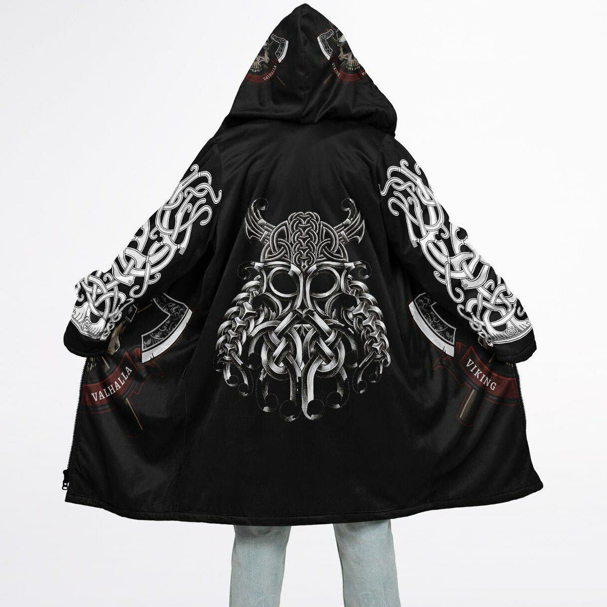 Viking Jacket - Viking Skull Hooded Jacket design with Zipper