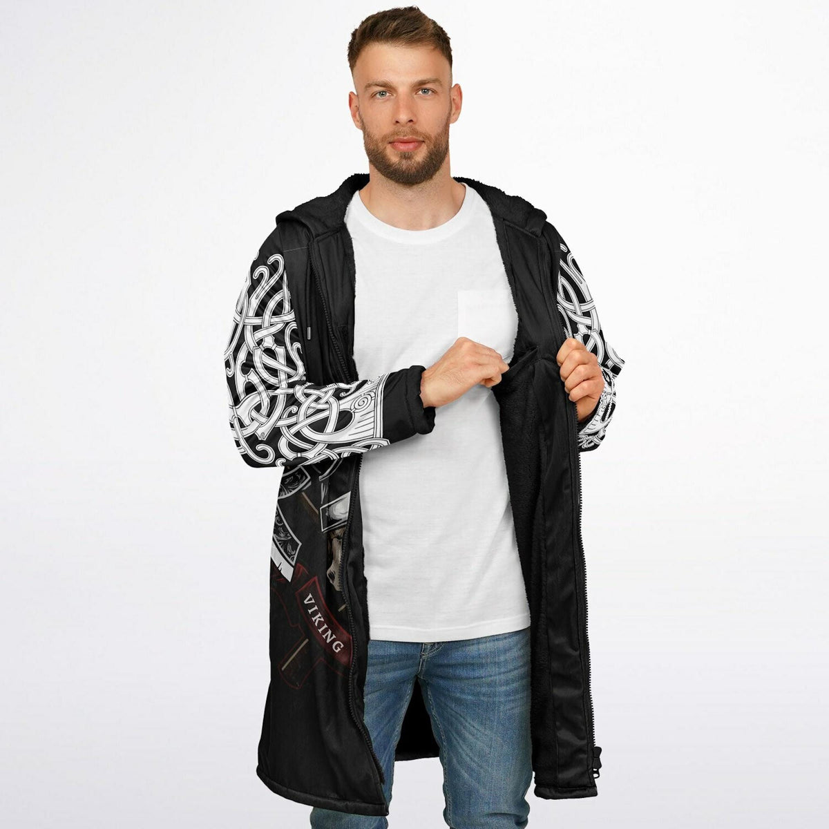 Viking Jacket - Viking Skull Hooded Jacket design with Zipper