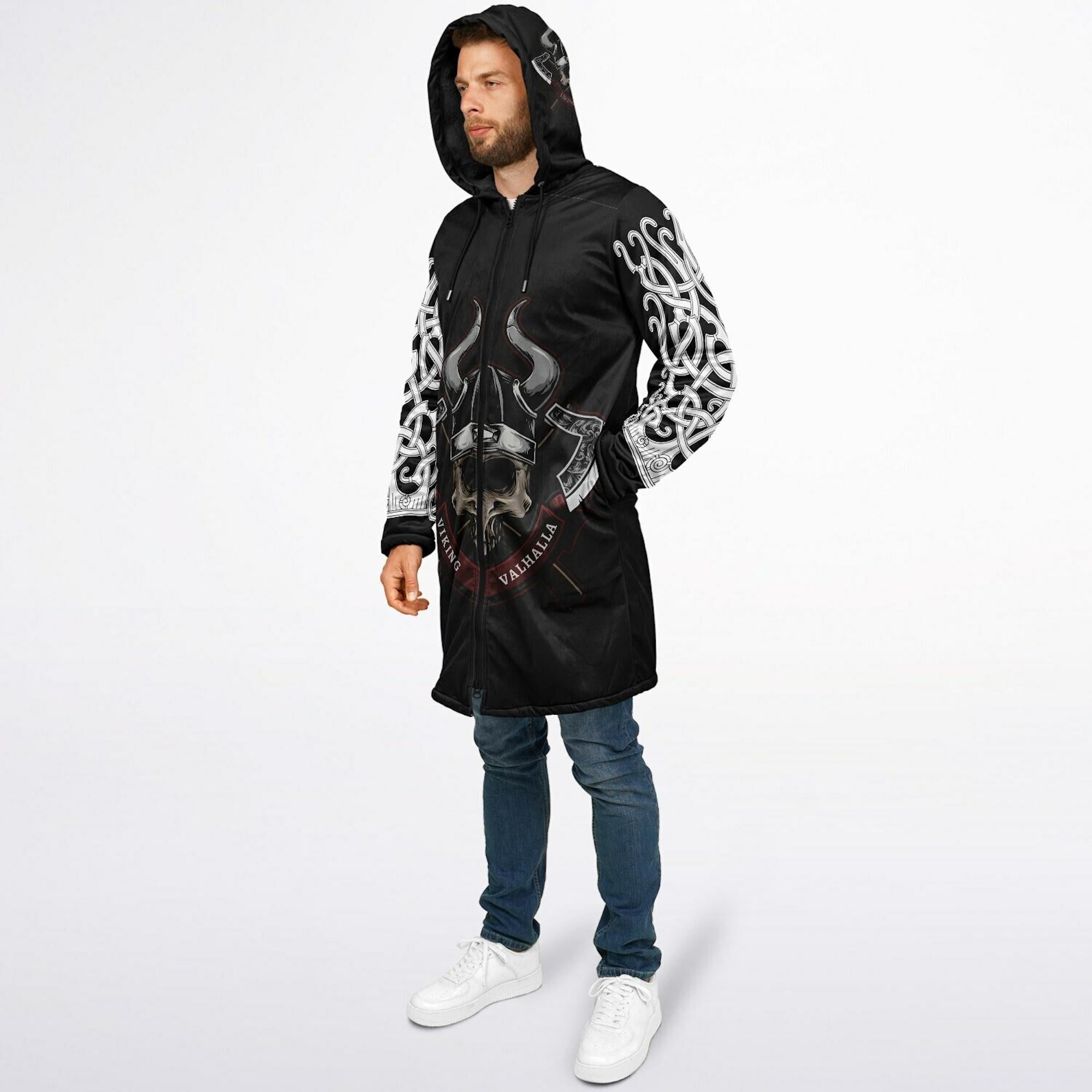 Viking Jacket - Viking Skull Hooded Jacket design with Zipper