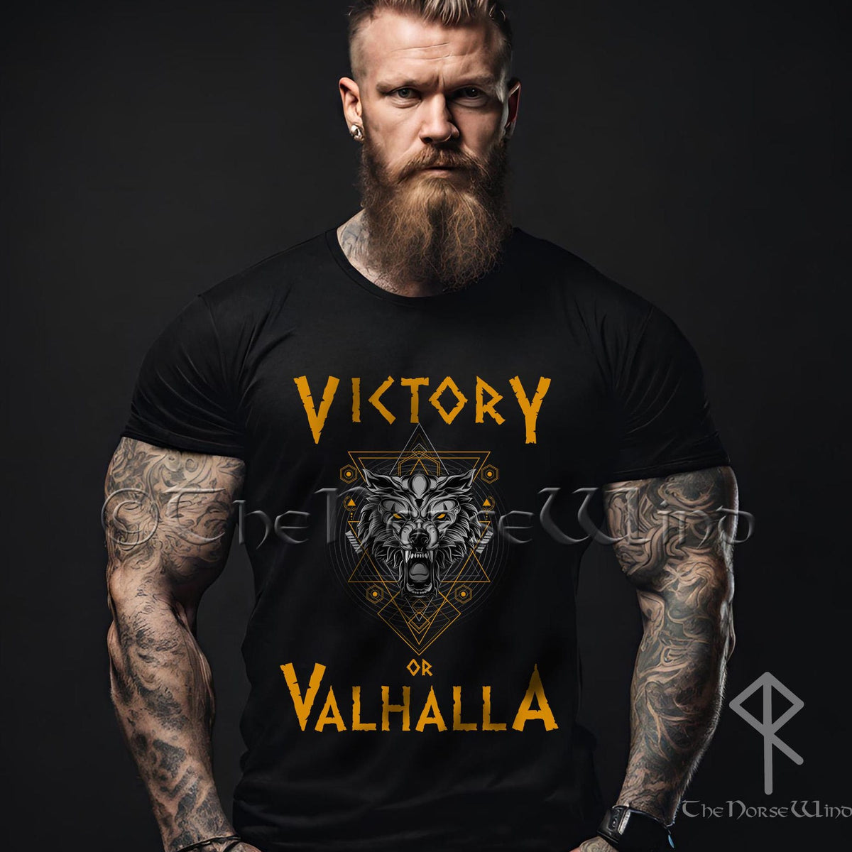 Viking Wolf T-Shirt - Fenrir Unbound Viking Shirt, Norse Wolf T-Shirt, Nordic Mythology Tee