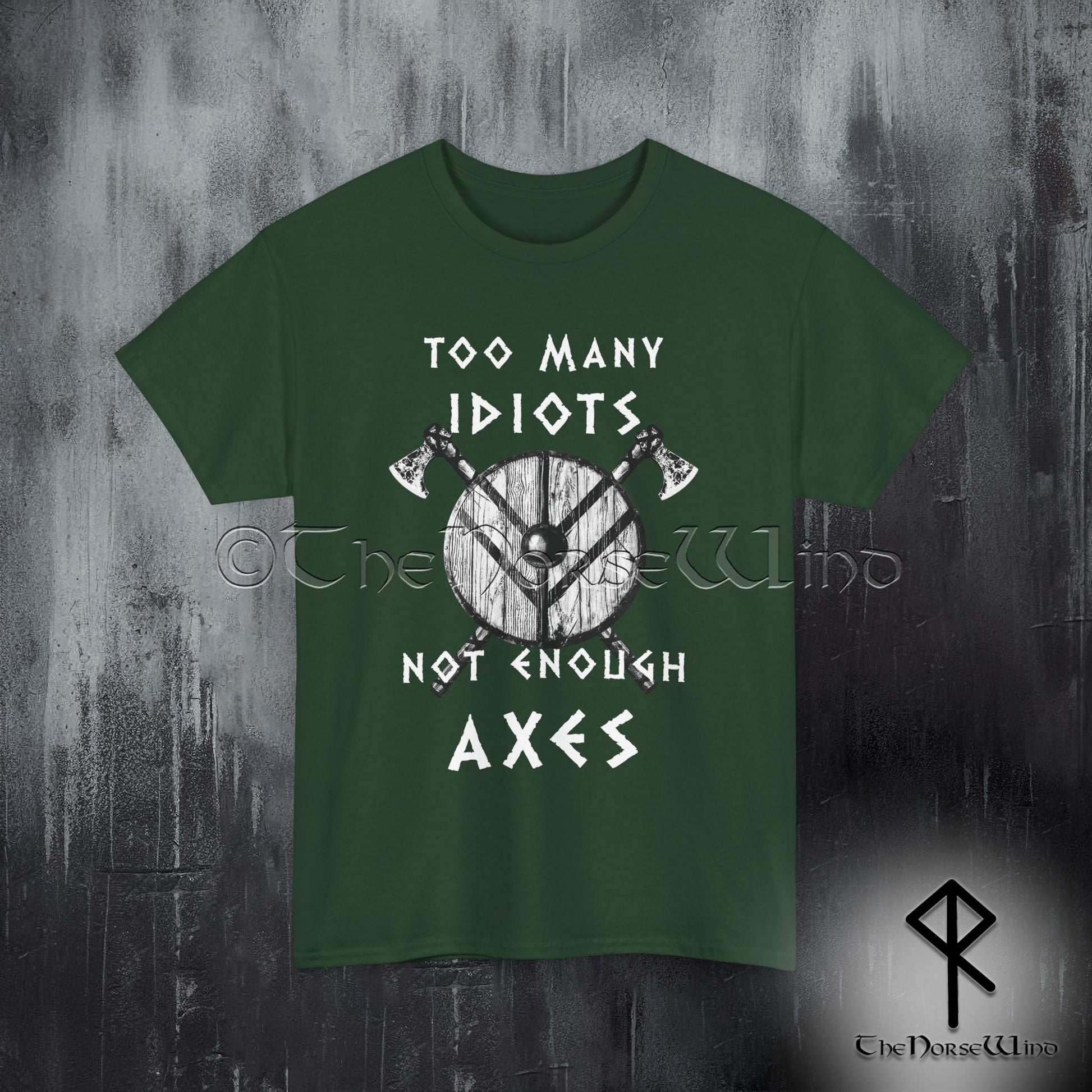 Viking Valhalla T-Shirt - Too Many Idiots Not Enough Axes Viking T-Shirt, Norse Mythology Valhalla