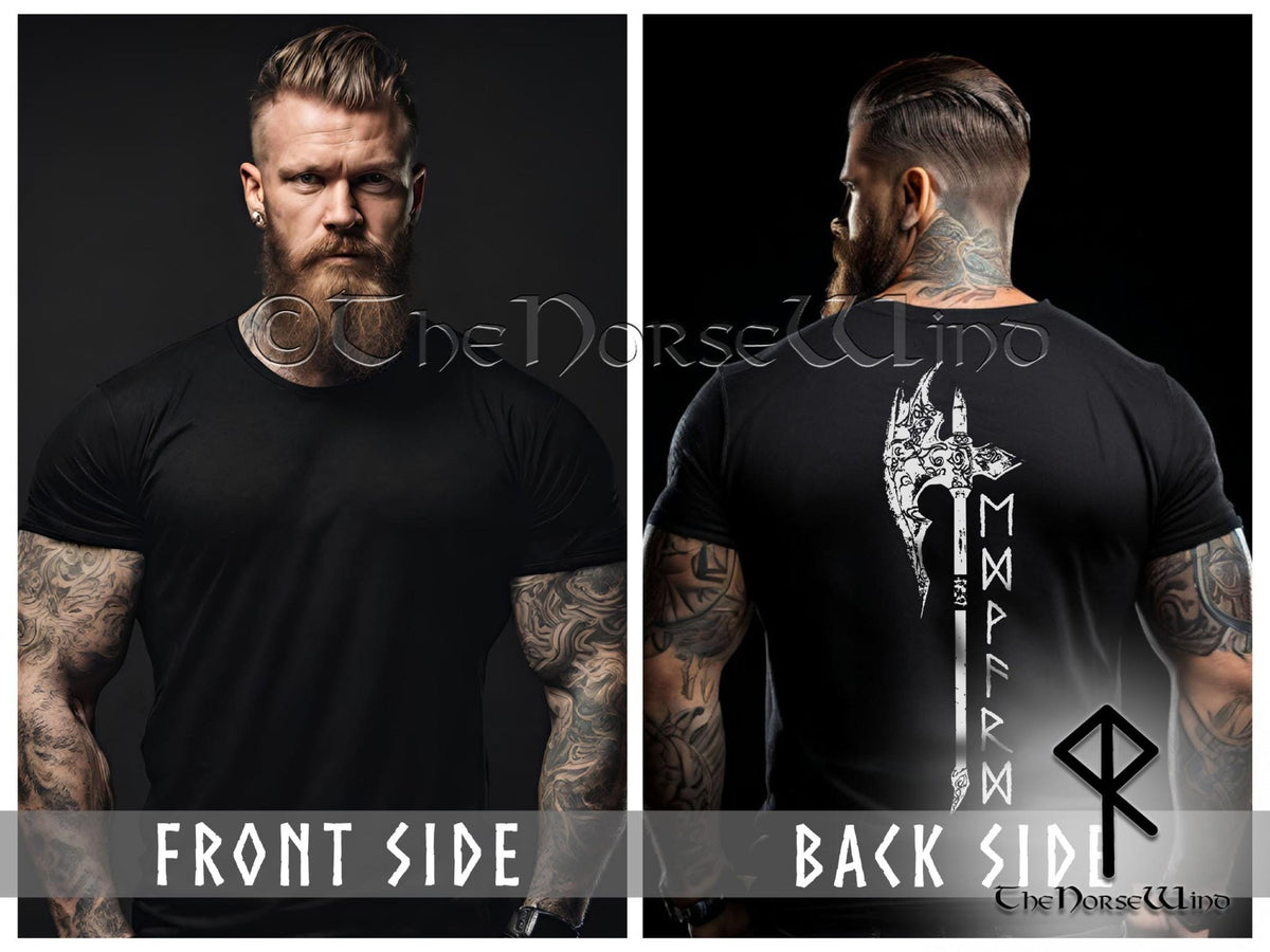 Viking Rune T-Shirt - Custom Viking Warriors T-Shirt Name in Runes, Personalized Futhark Runes