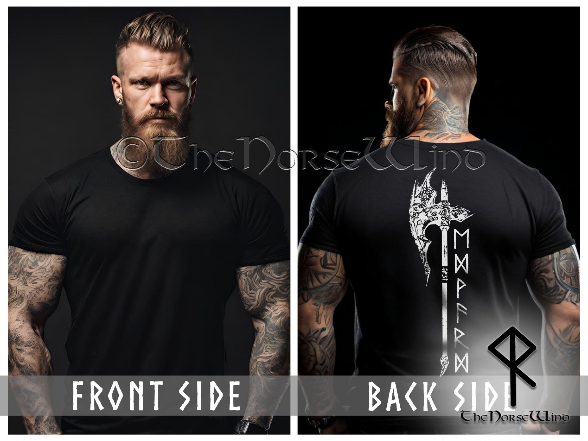 Viking Rune T-Shirt - Custom Viking Warriors T-Shirt Name in Runes, Personalized Futhark Runes