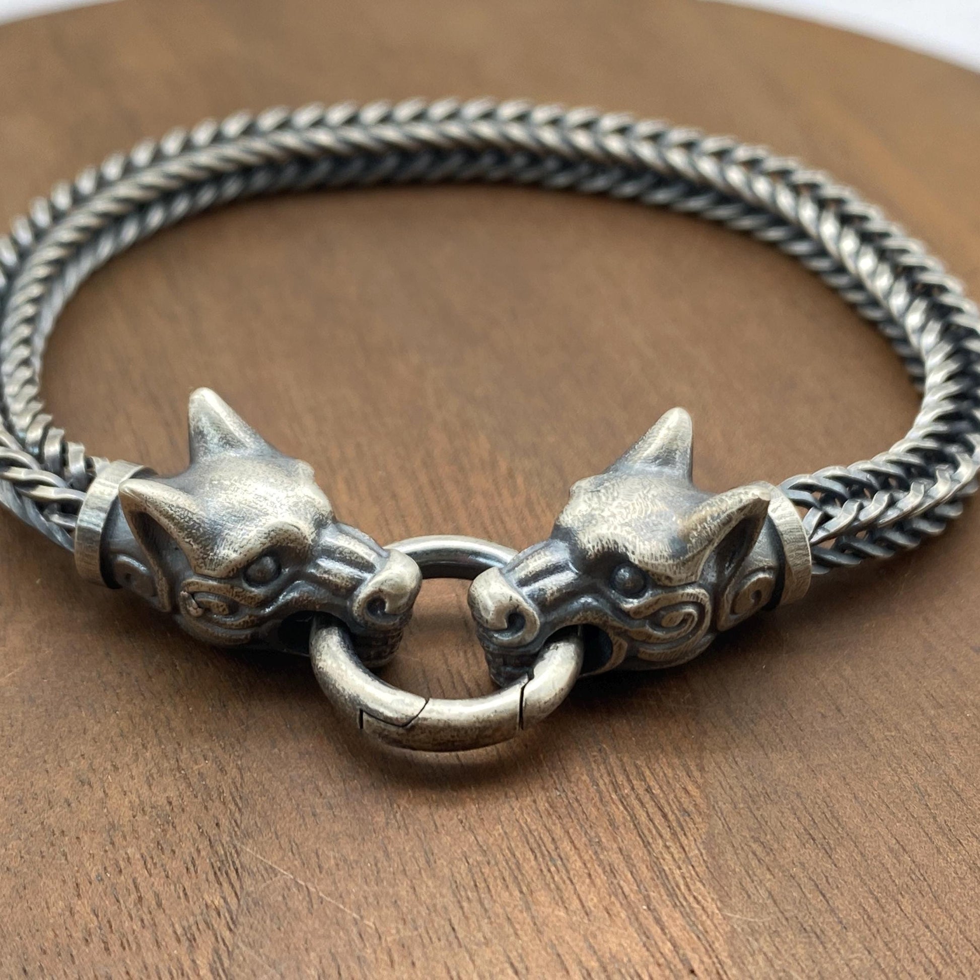 Viking Thor's Hammer Bracelet - Oxidised Sterling Silver Men's Cuff Bangle, Viking Rune, Thor's