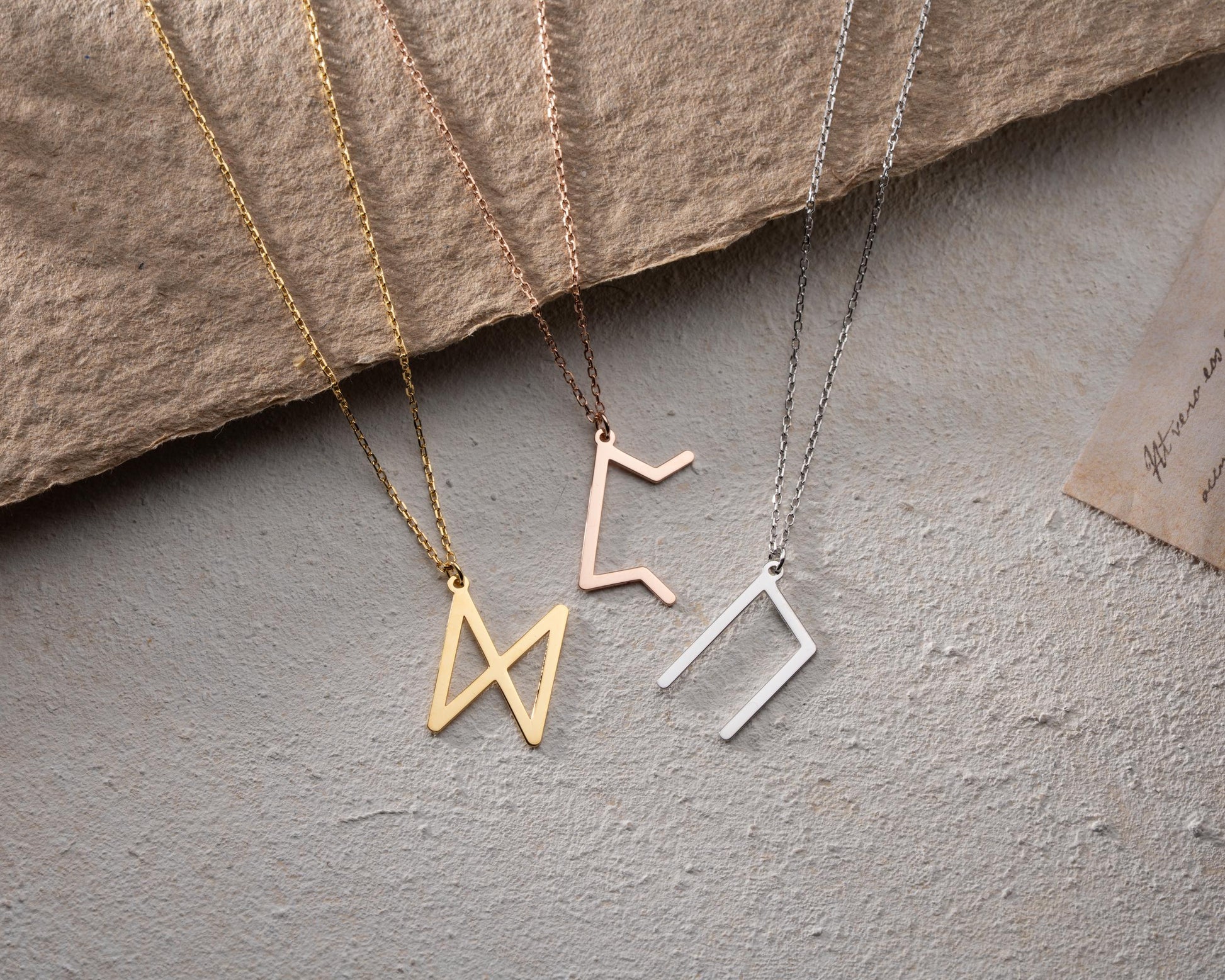 Viking Rune Necklace - Viking Runes Charm Necklace, Viking Letters Personalized, Viking Norse