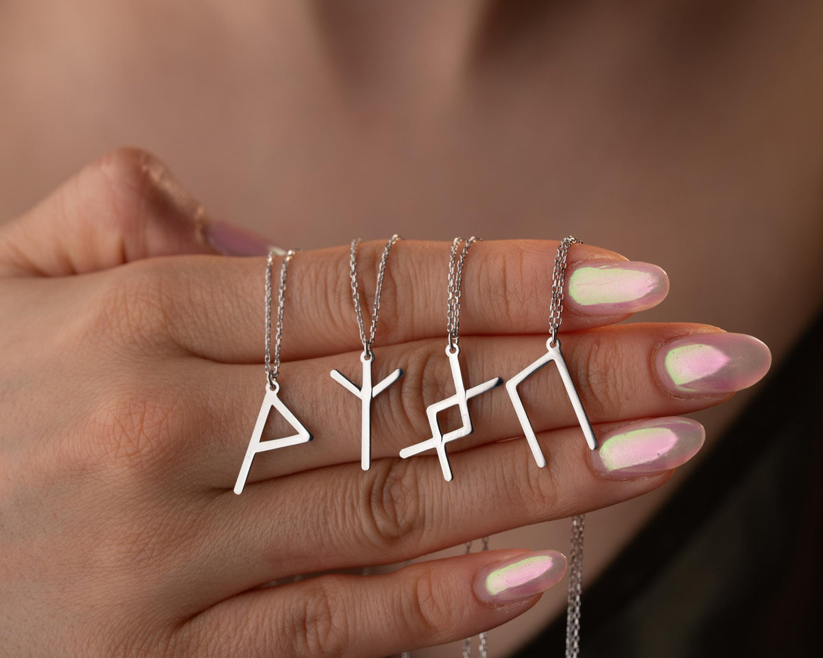 Viking Rune Necklace - Personalized Viking Runes Necklace: Norse Pendant \ Christmas Gifts