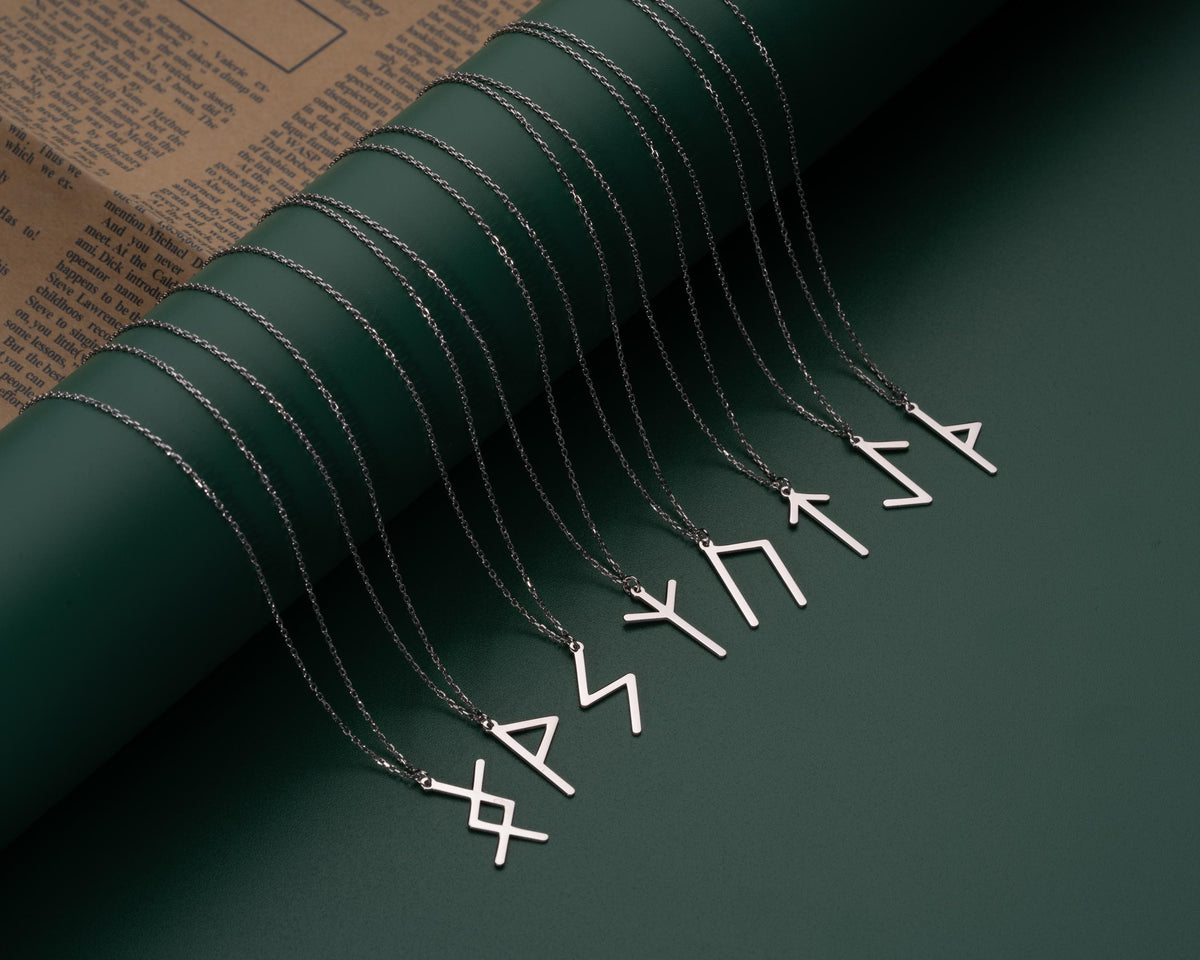 Viking Rune Necklace - Personalized Viking Runes Necklace: Norse Pendant \ Christmas Gifts