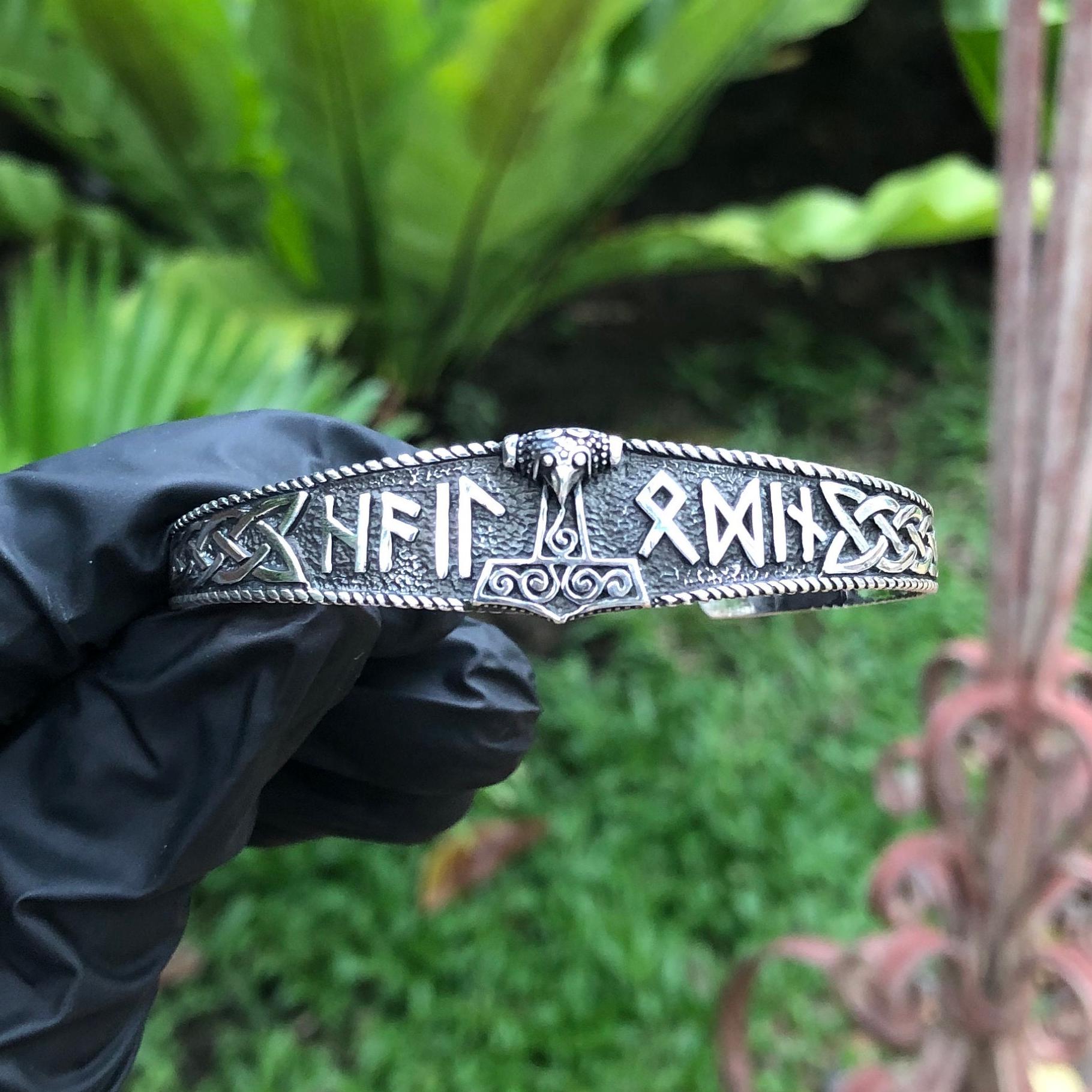 Viking Thor's Hammer Bracelet - Handcrafted 925 Sterling Silver Thor's Hammer Viking Mjolnir Celtic
