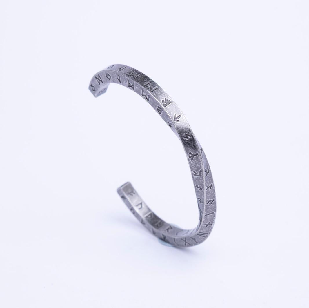 Viking Rune Bracelet - Vintage Viking Rune Bracelet, Norse Rune Mens Cuff – Nordic Bangle Pagan