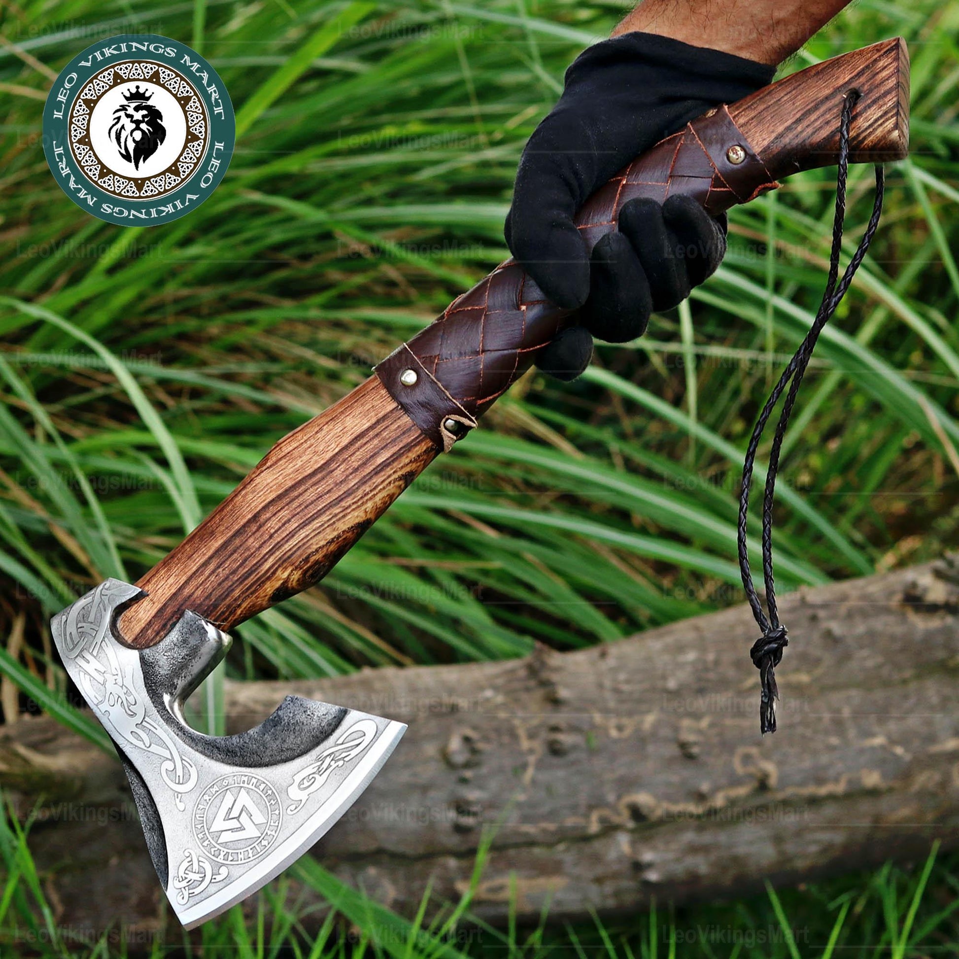Viking Weapon Replica - Personalized Viking Axe, Hand made Carbon Steel Camping Hatchet With