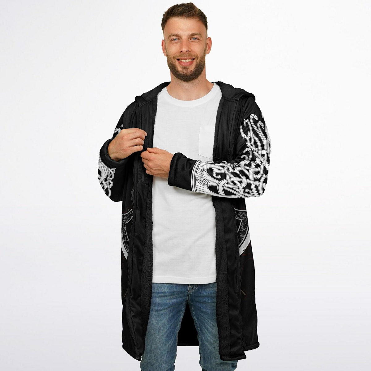 Viking Jacket - Viking Skull Hooded Jacket design with Zipper