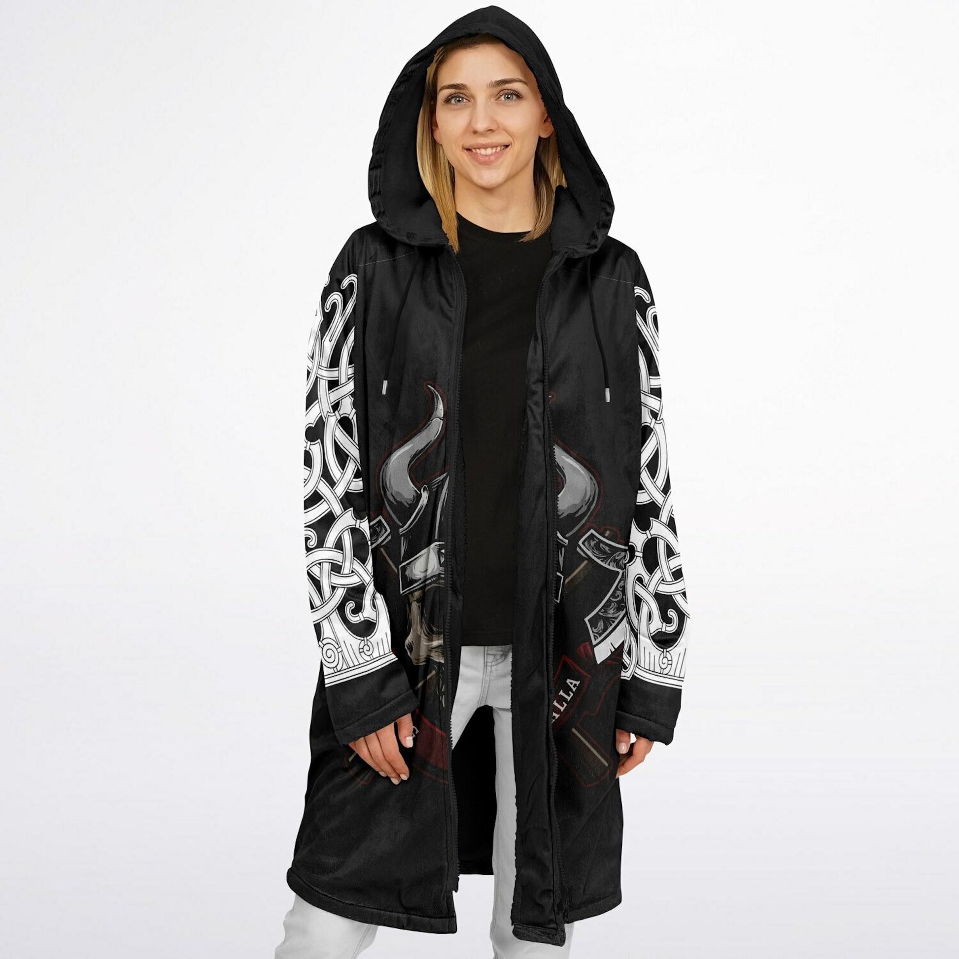 Viking Jacket - Viking Skull Hooded Jacket design with Zipper