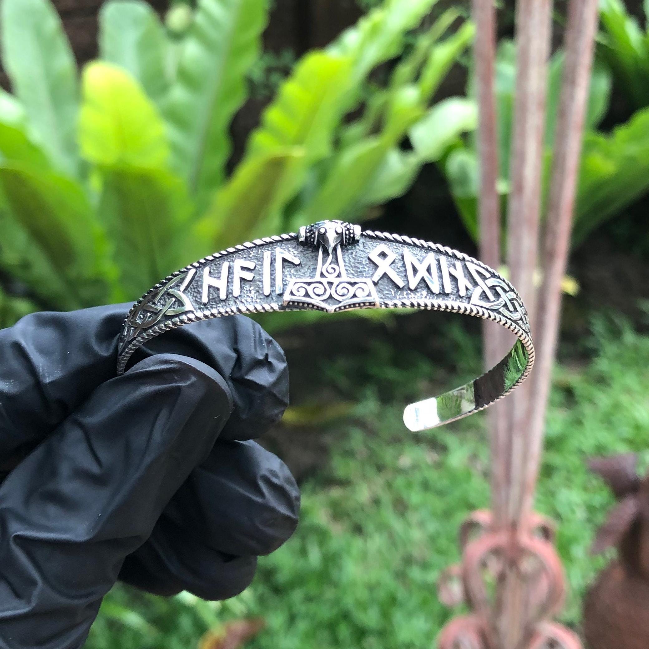 Viking Thor's Hammer Bracelet - Handcrafted 925 Sterling Silver Thor's Hammer Viking Mjolnir Celtic