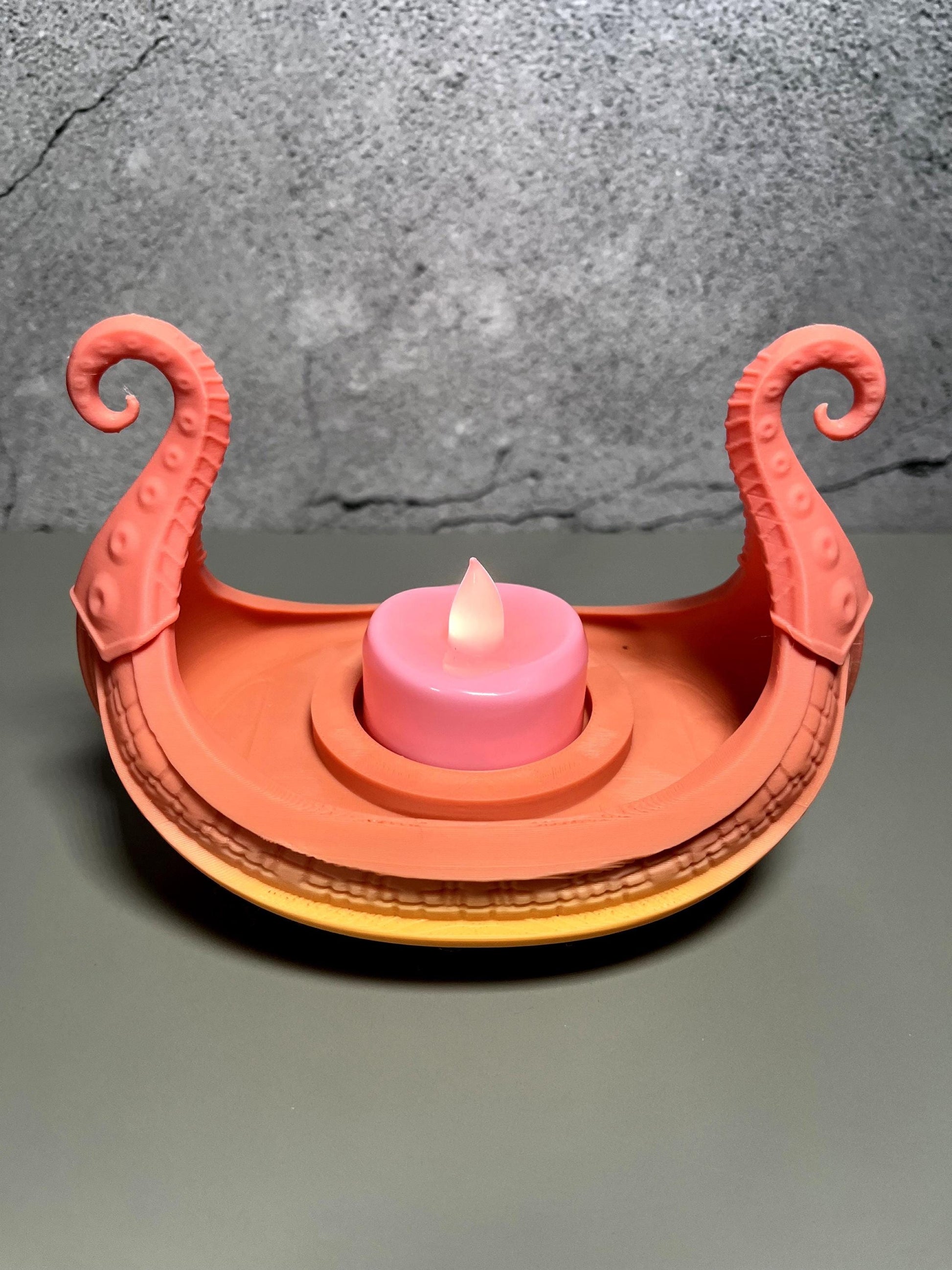 Viking Longship Home Decor - Viking Longship Tealight Holder: Kraken Design, Nordic Decor