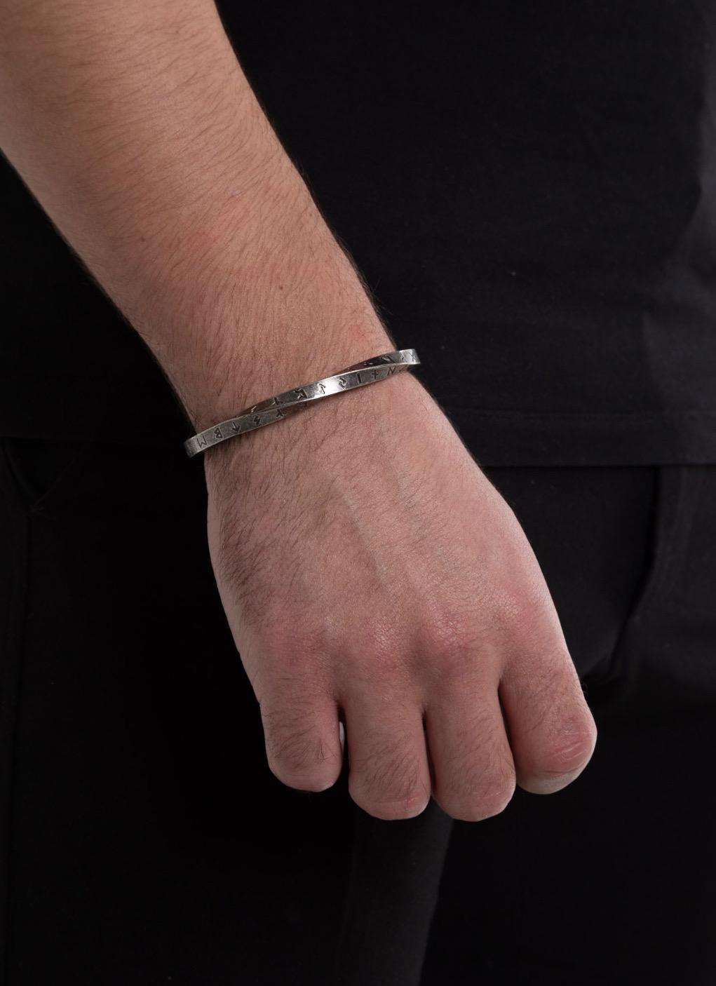 Viking Rune Bracelet - Vintage Viking Rune Bracelet, Norse Rune Mens Cuff – Nordic Bangle Pagan