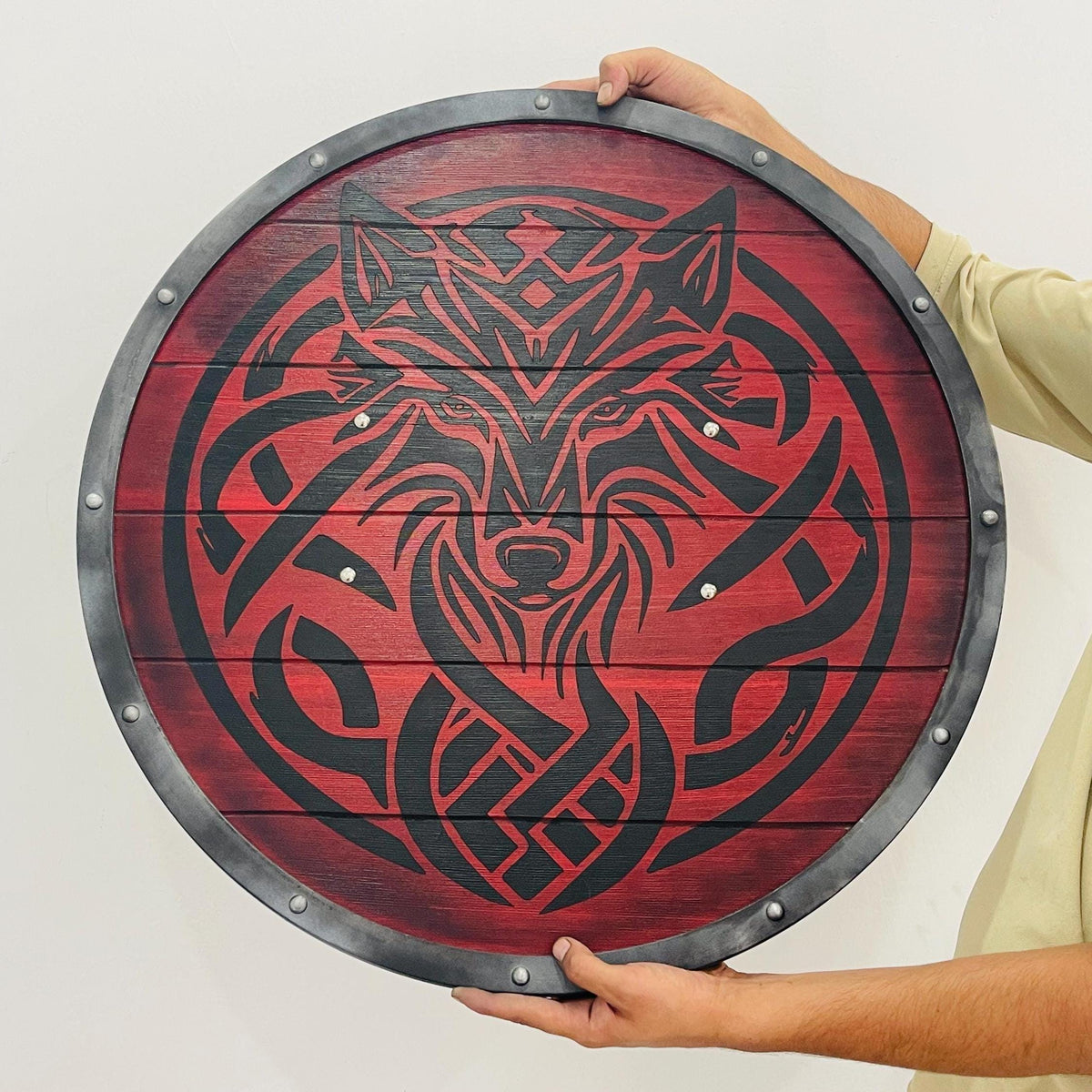 Viking Wolf Hoodie - Norse Viking Wolf Hoodie – Black Runic Vegvisir Sleeve, Raven & Wolf Art
