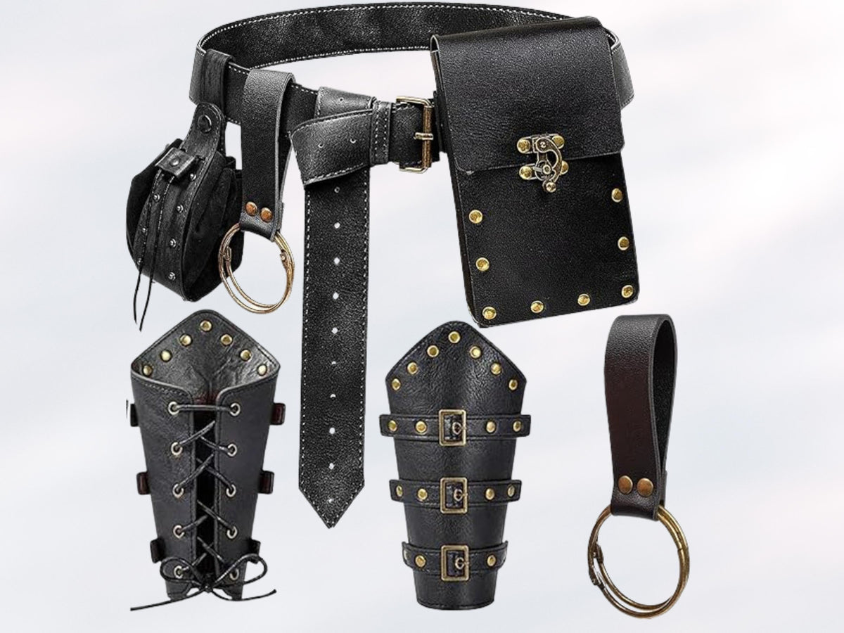 Viking Ring - Medieval Leather Belt Key Holder, Renaissance Keychain Belt Loop, Viking Cosplay