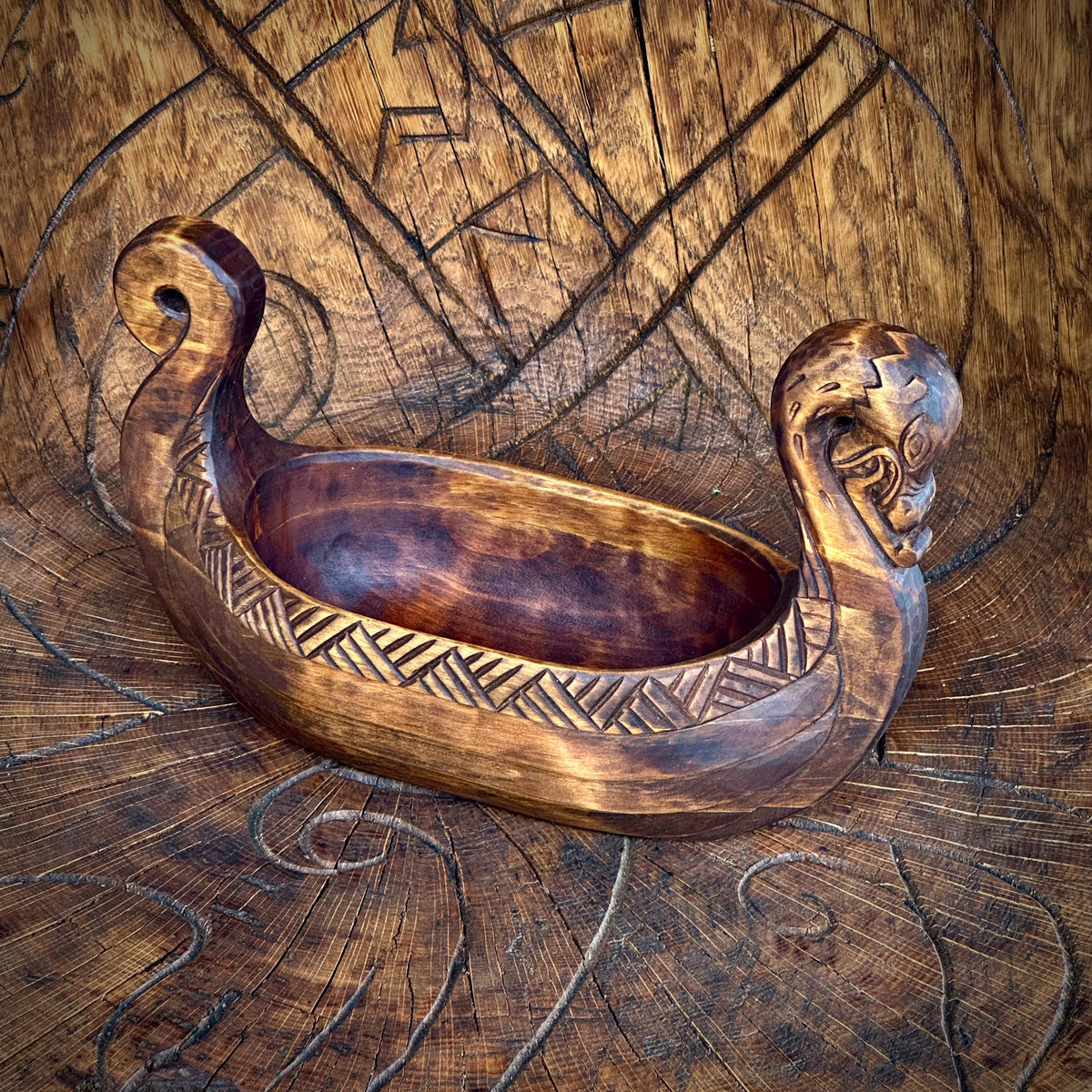Viking Mug - Ale Mug Wooden Norwegian Norse Viking Bowl Urnes style